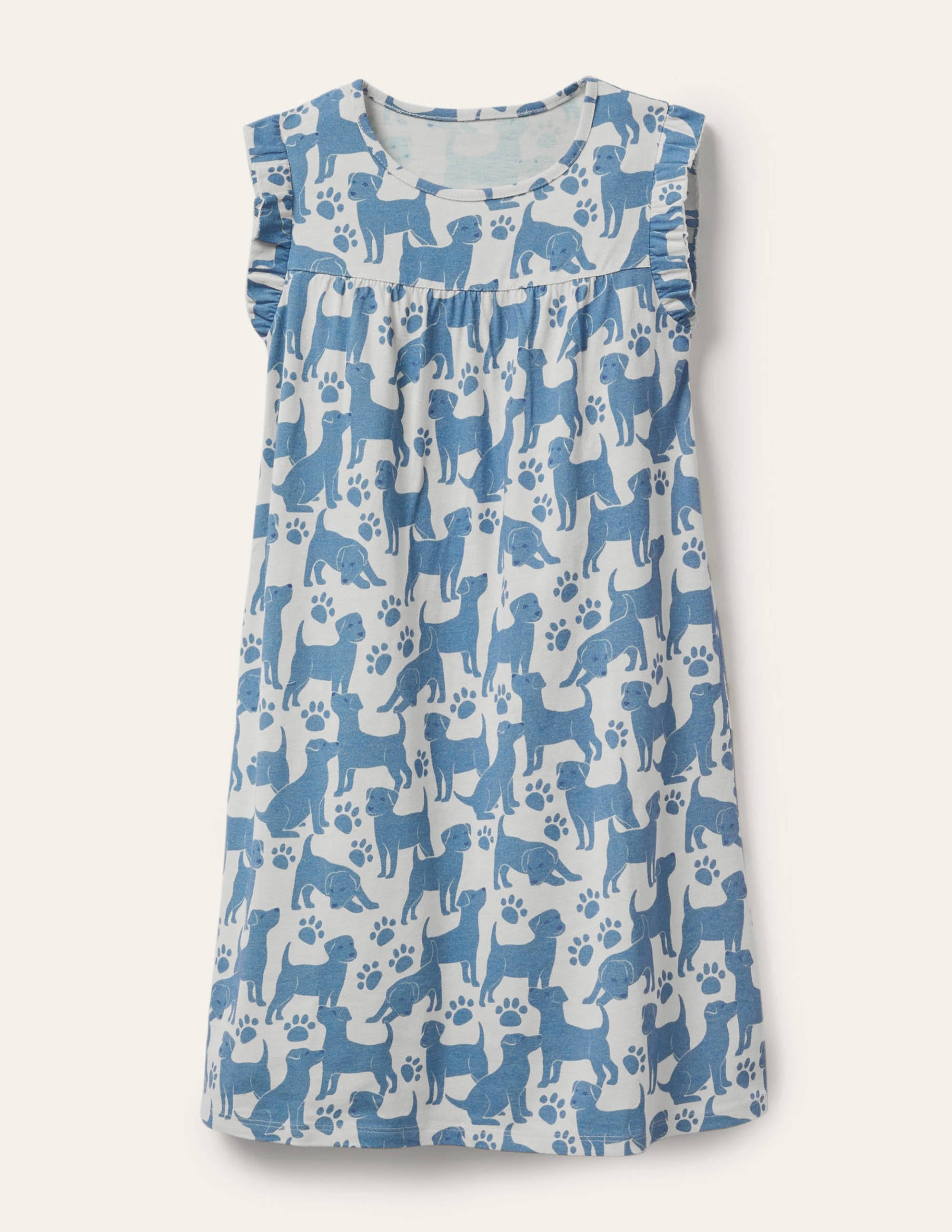 Printed Nightgown-Blue Playful Pups - Image 1