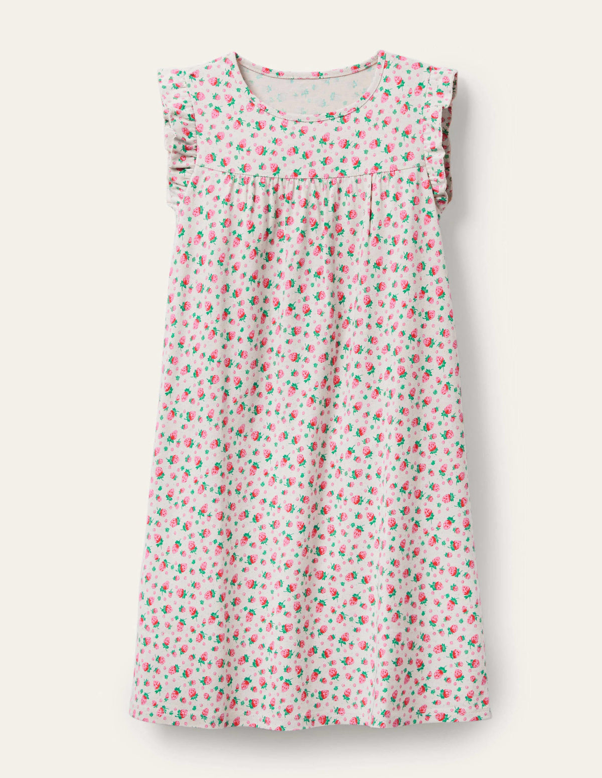 Printed Nightgown-Ivory Vintage Strawberries - Image 1