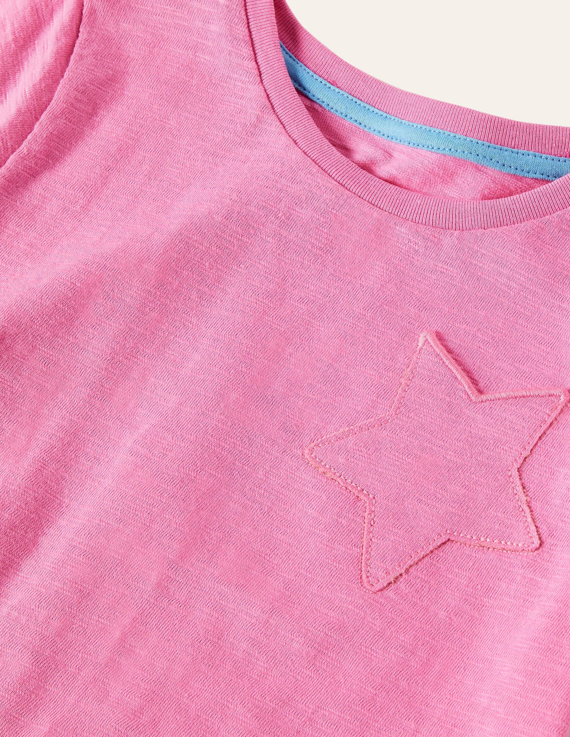 Star Pocket Slub T-shirt-Plum Blossom Pink-3
