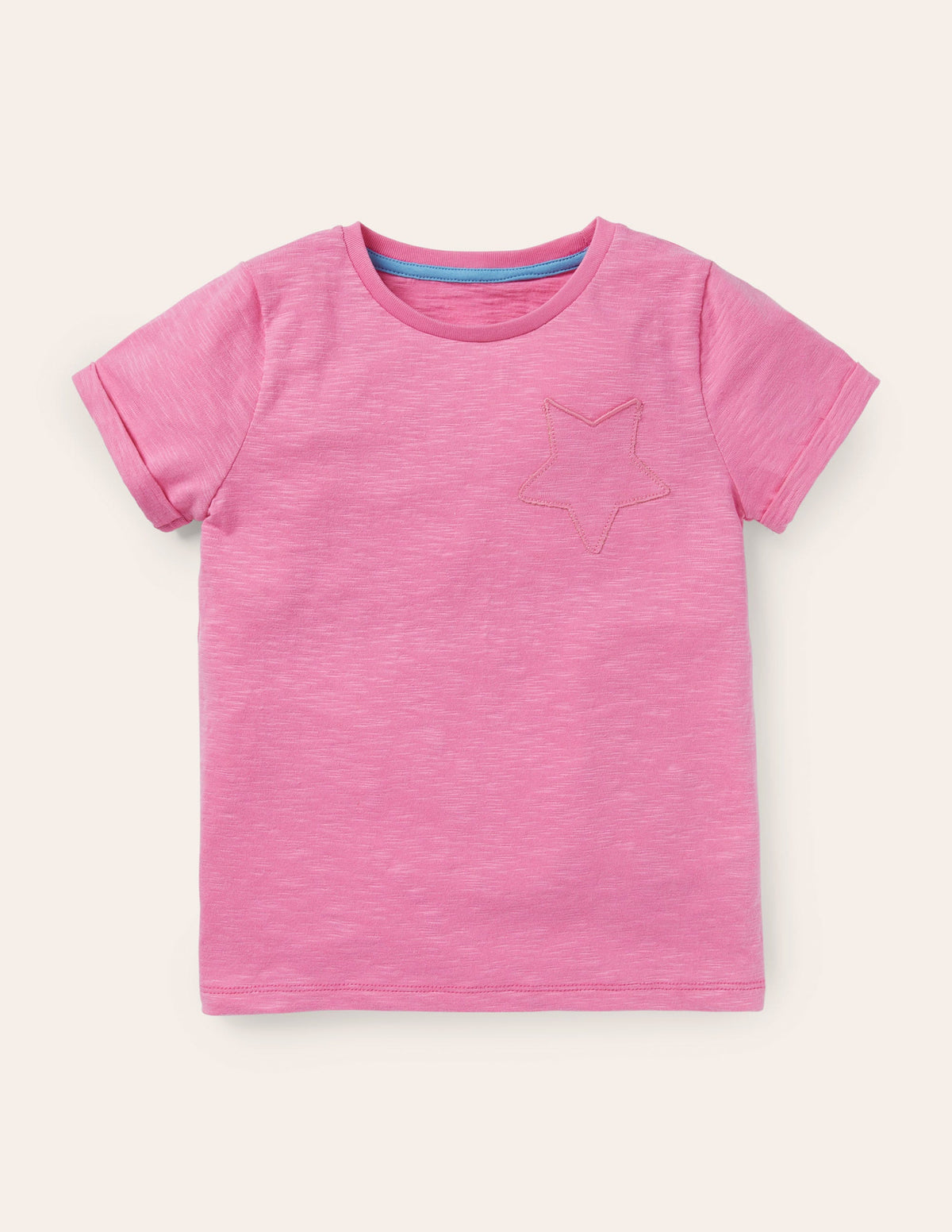 Star Pocket Slub T-shirt-Plum Blossom Pink - Image 1