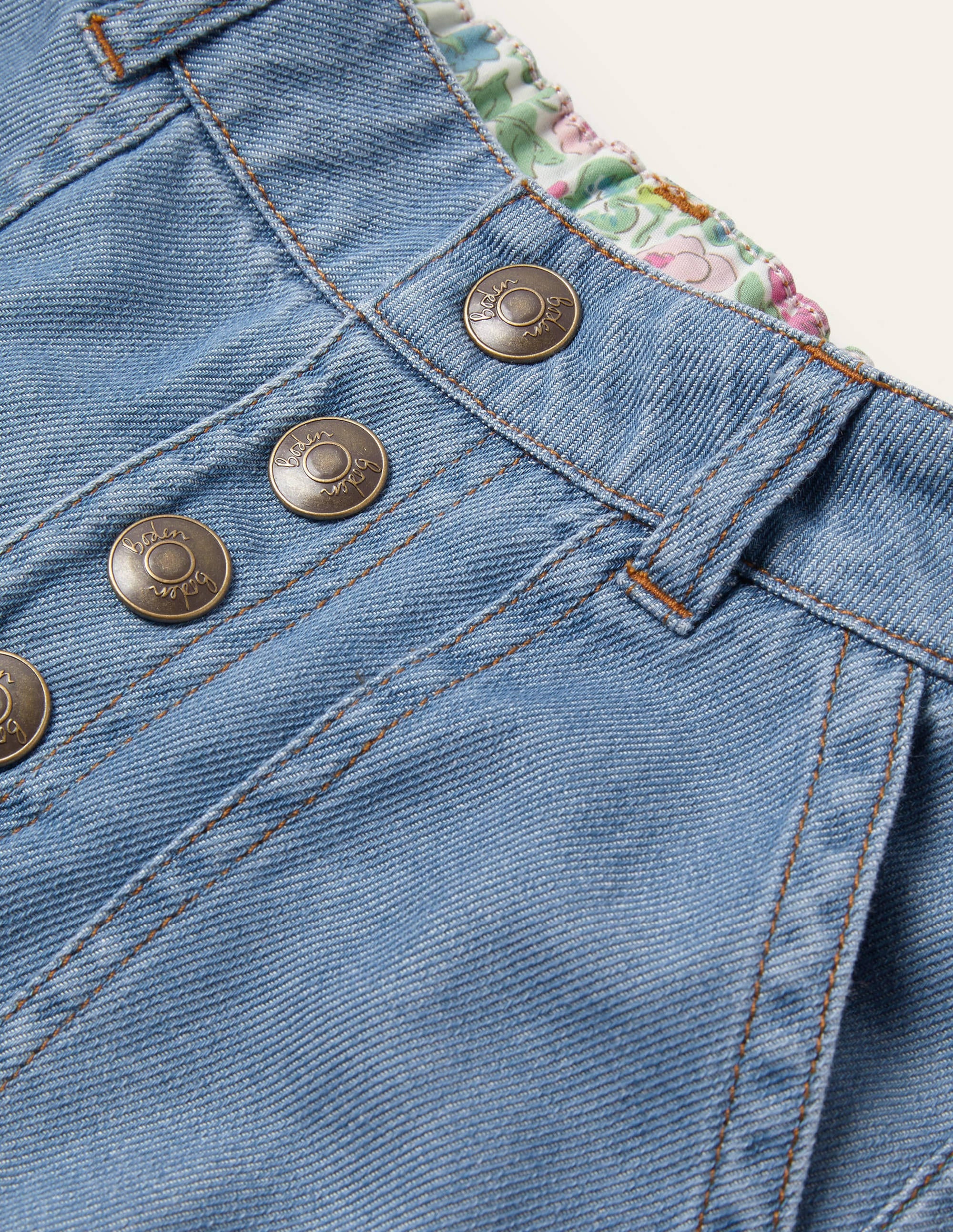Straight Leg Button Jeans-Light Vintage Denim - Image 3
