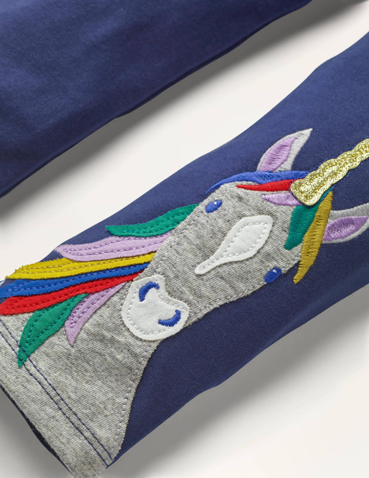 Fun Appliqué Leggings-College Navy Unicorn-3