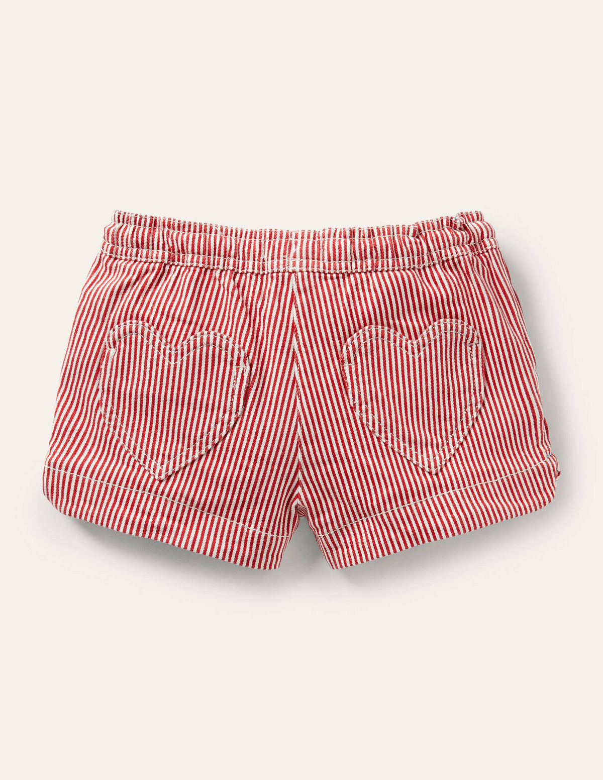 Heart Pocket Shorts-Strawberry Tart Ticking - Image 2