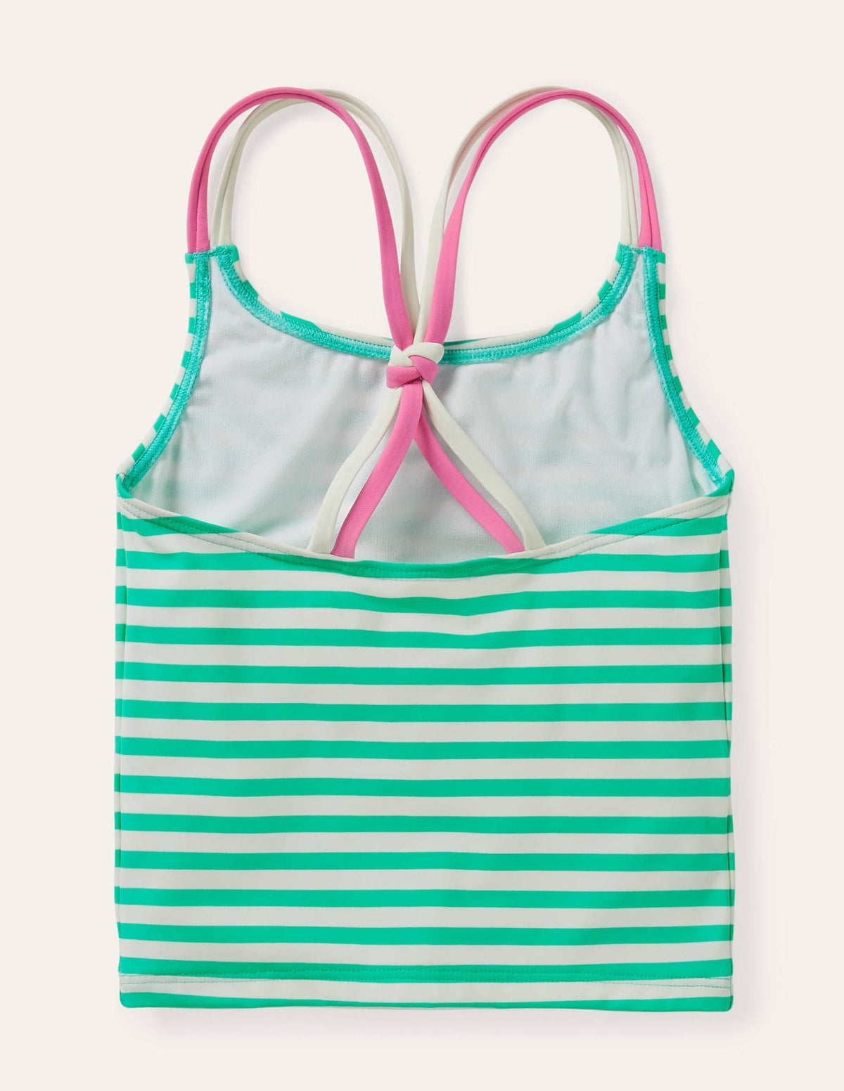 Patterned Tankini Top-Light Green/ Ivory - Image 2