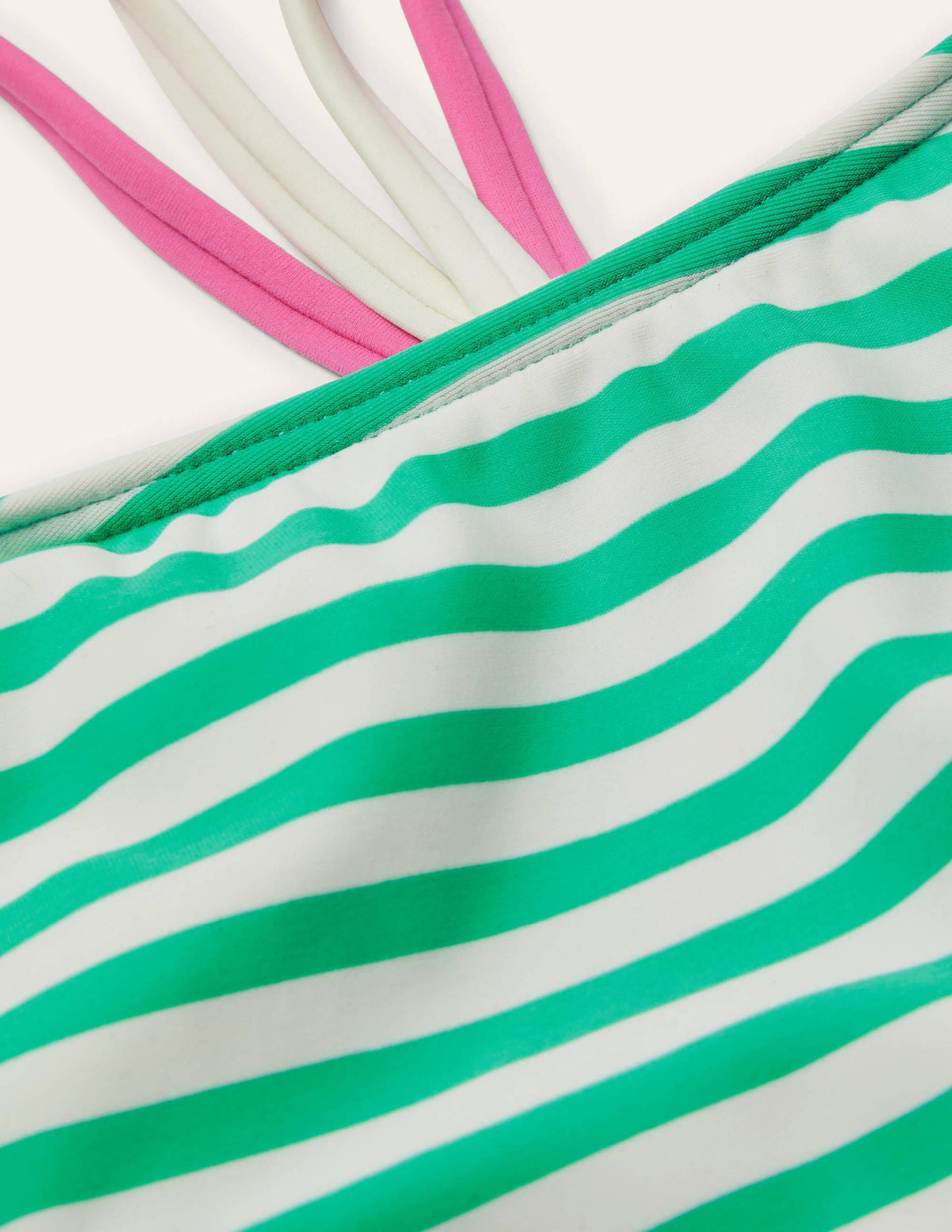 Patterned Tankini Top-Light Green/ Ivory-3