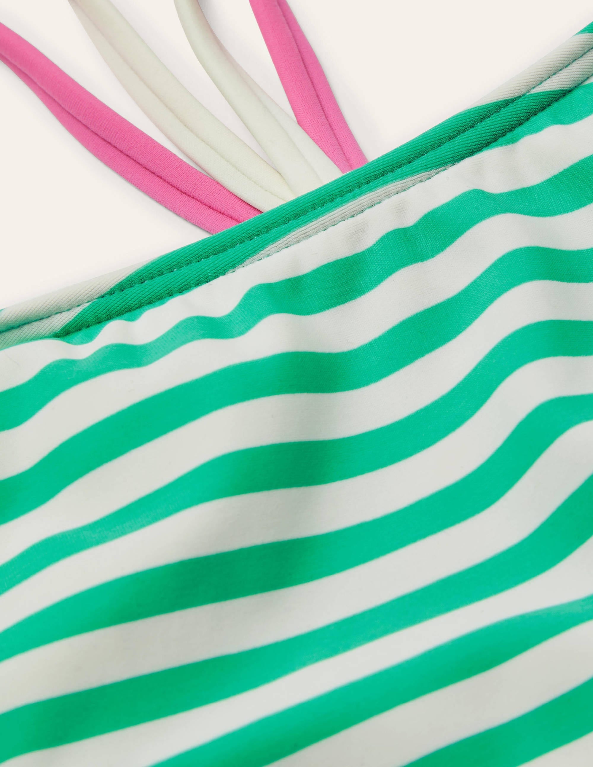 Patterned Tankini Top-Light Green/ Ivory - Image 3