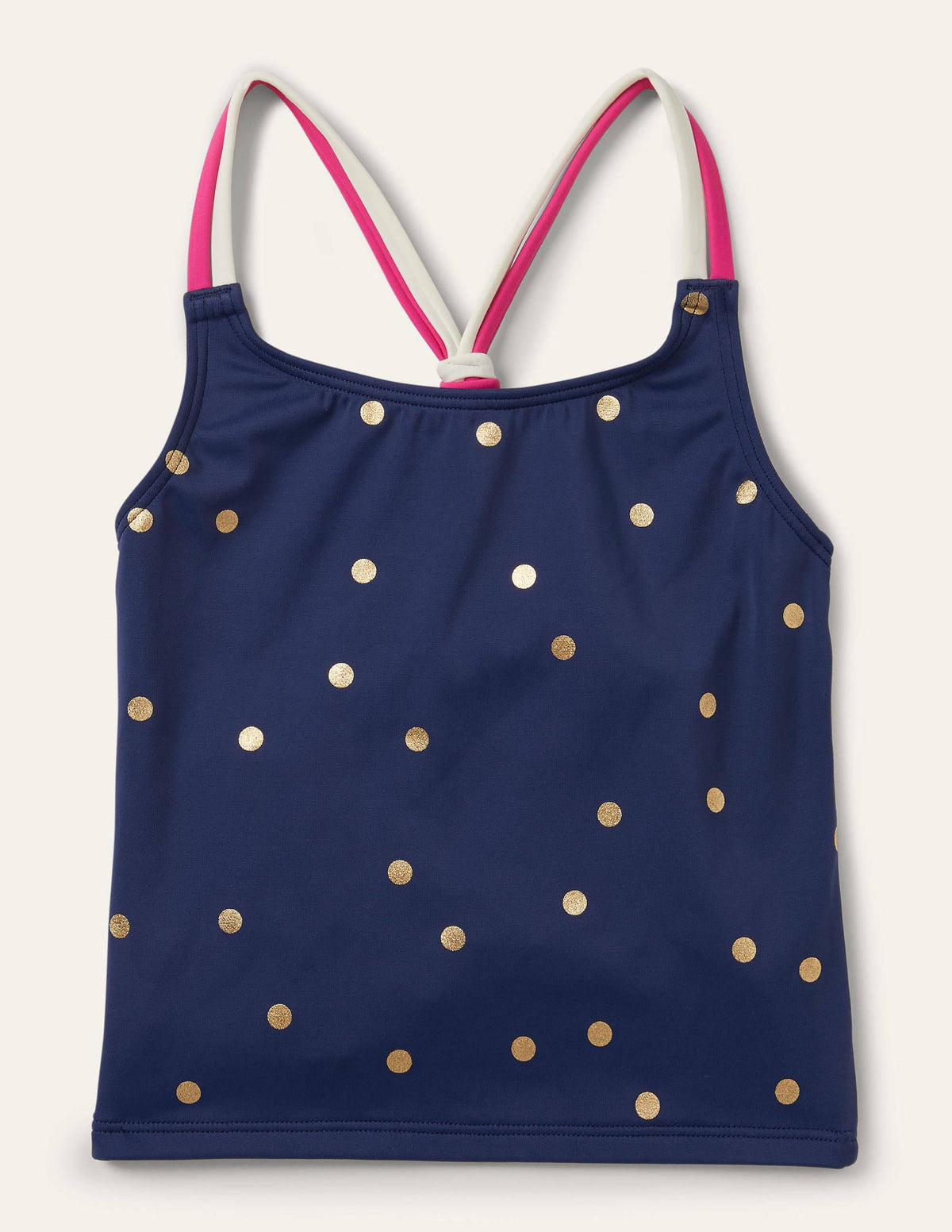 Patterned Tankini Top-Deep Sea Blue Foil Spot - Image 1