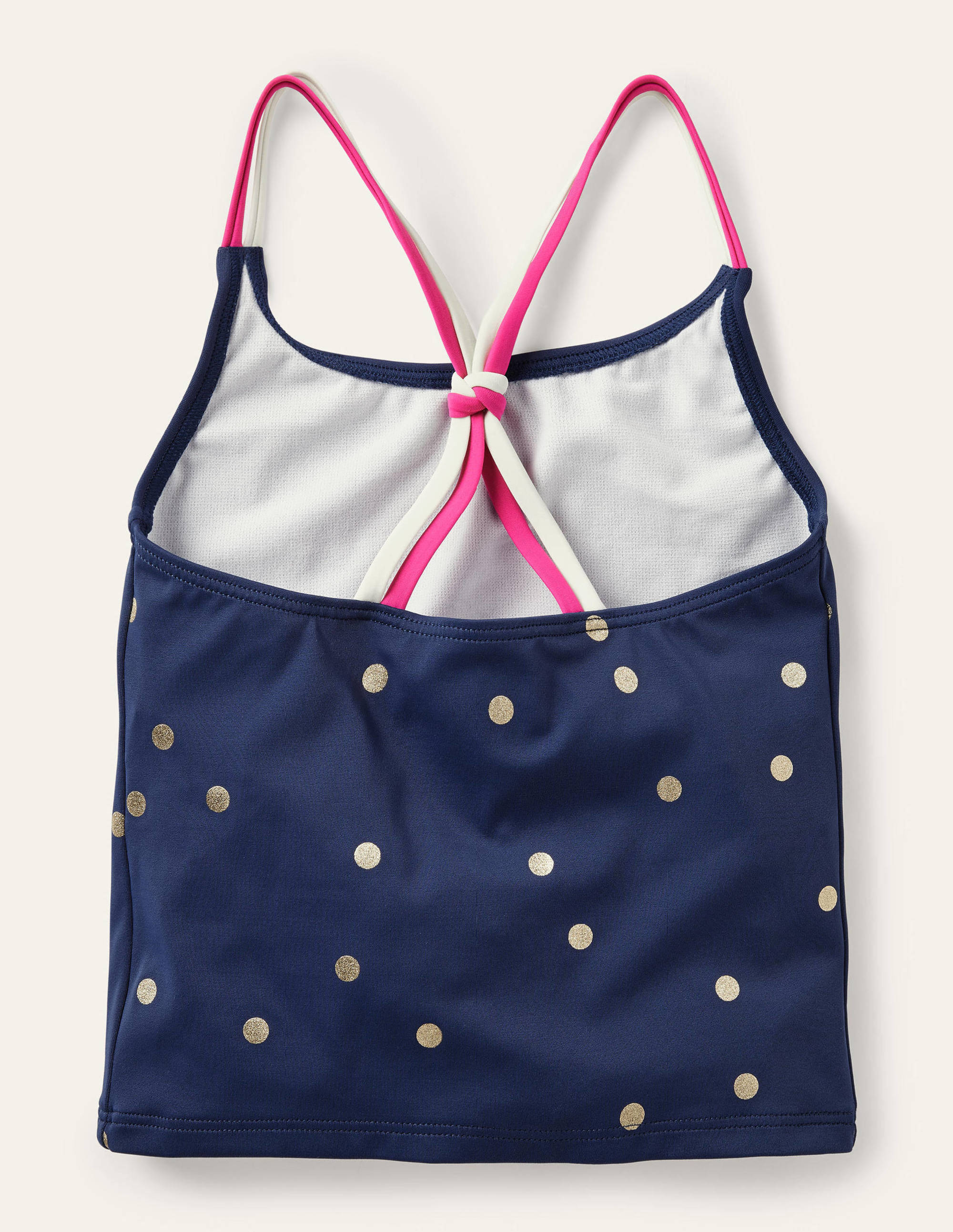 Patterned Tankini Top-Deep Sea Blue Foil Spot - Image 2
