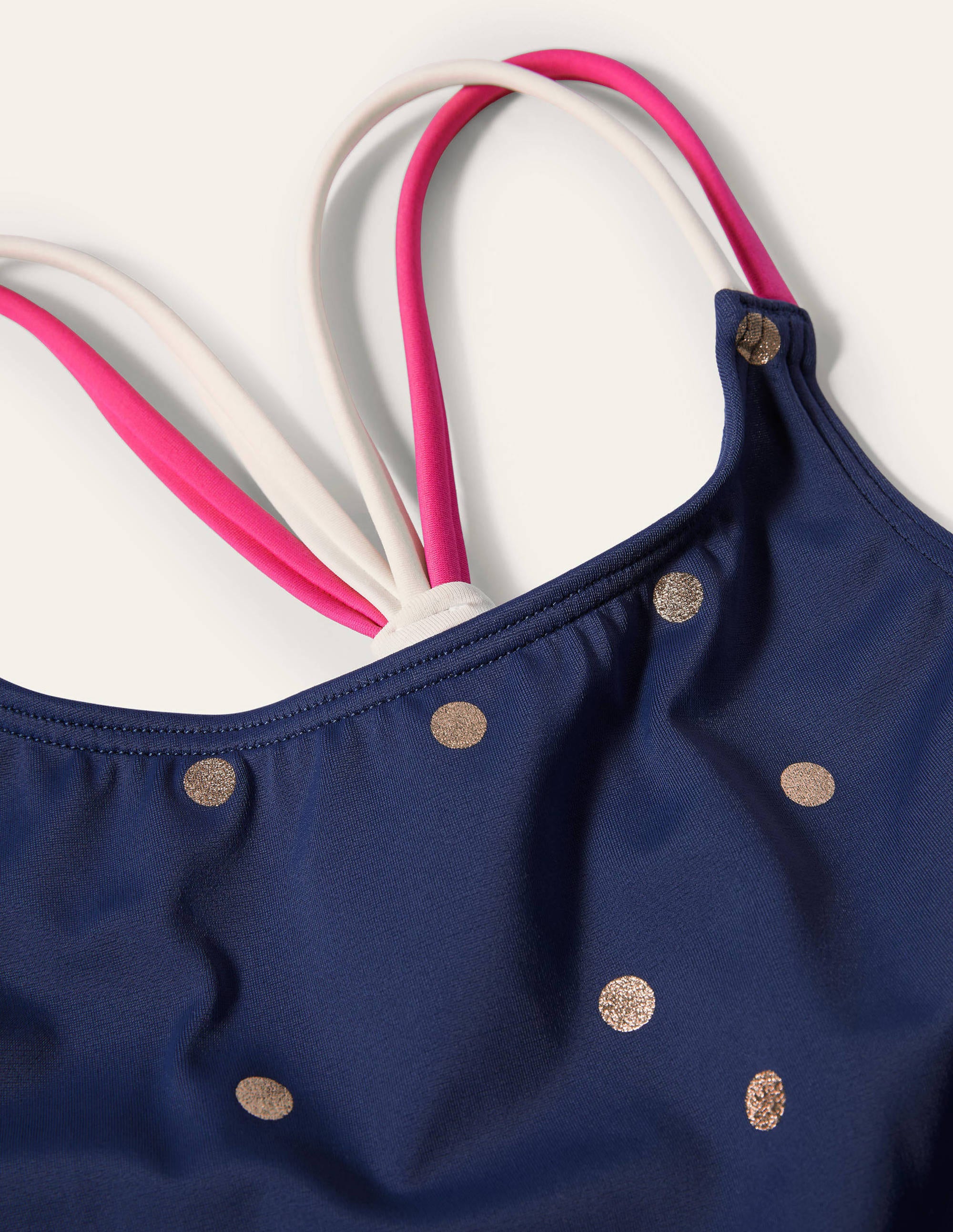 Patterned Tankini Top-Deep Sea Blue Foil Spot - Image 3