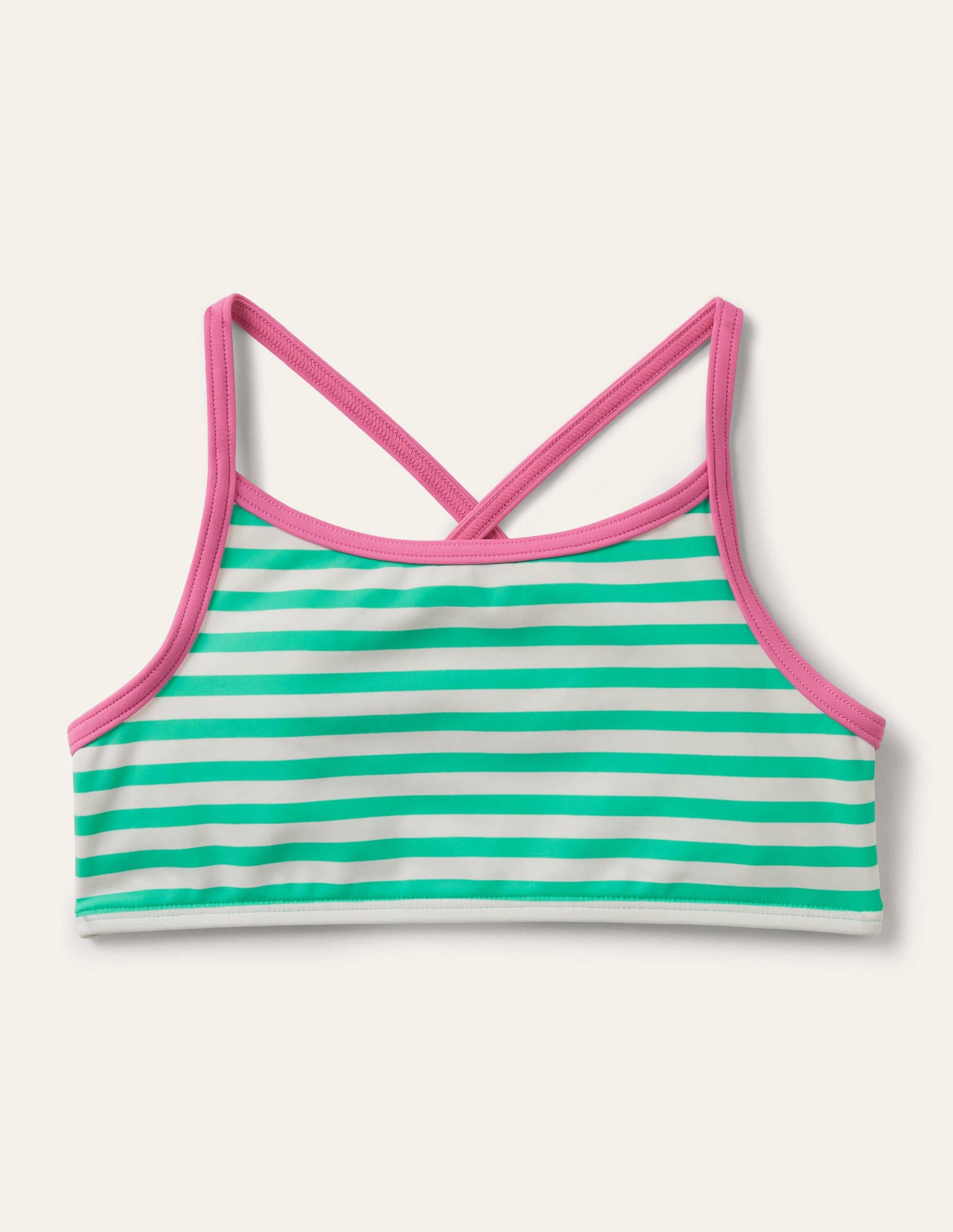 Patterned Bikini Top-Light Green/ Ivory-1