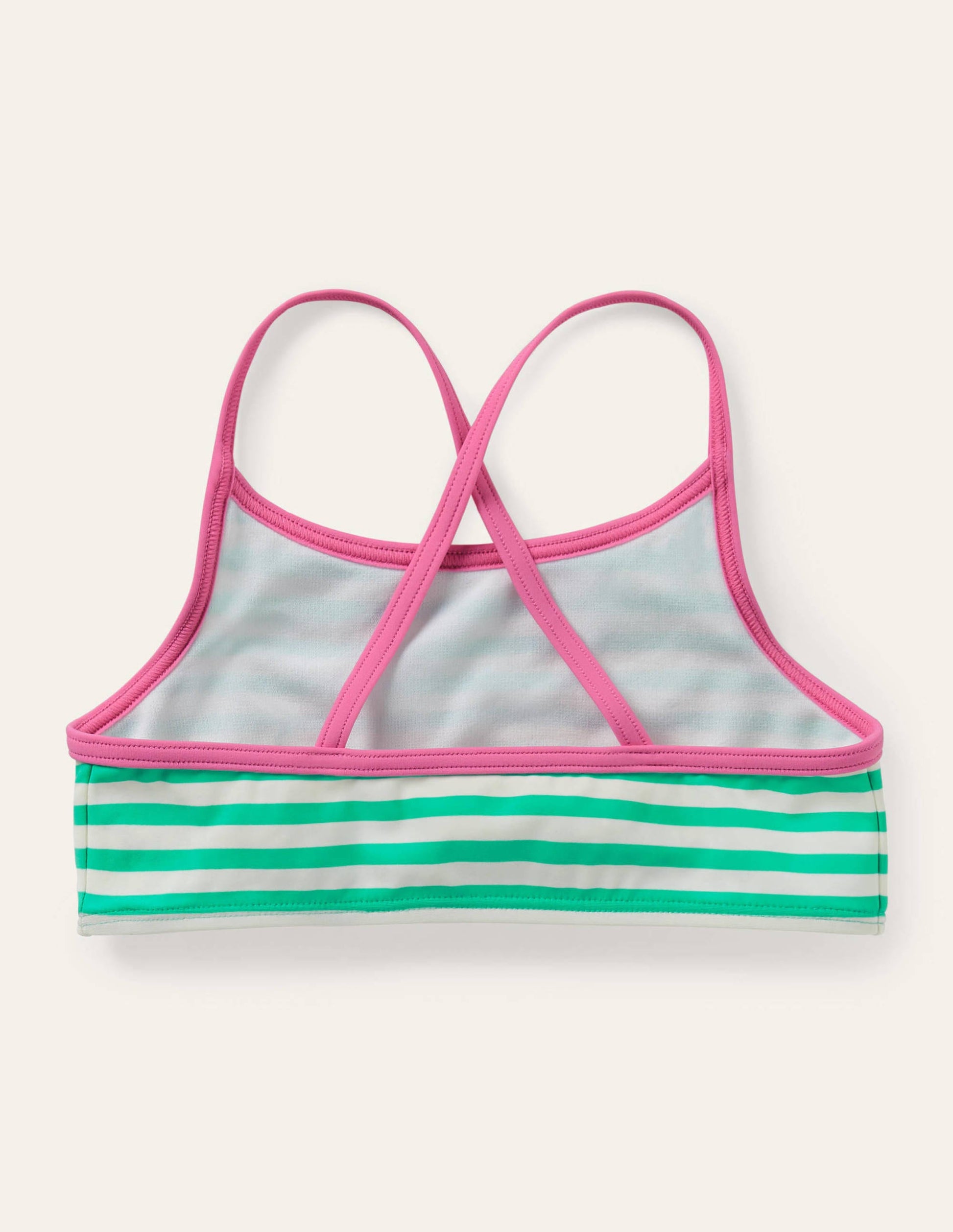 Patterned Bikini Top-Light Green/ Ivory-2