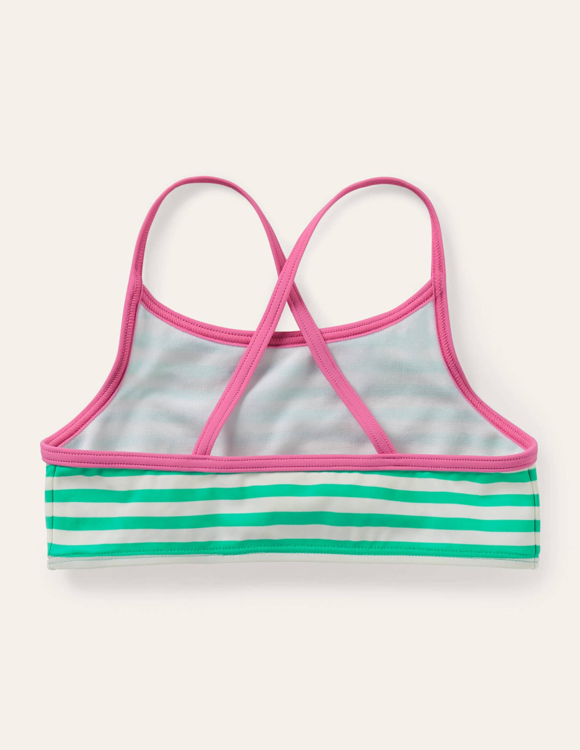 Patterned Bikini Top-Light Green/ Ivory - Image 2