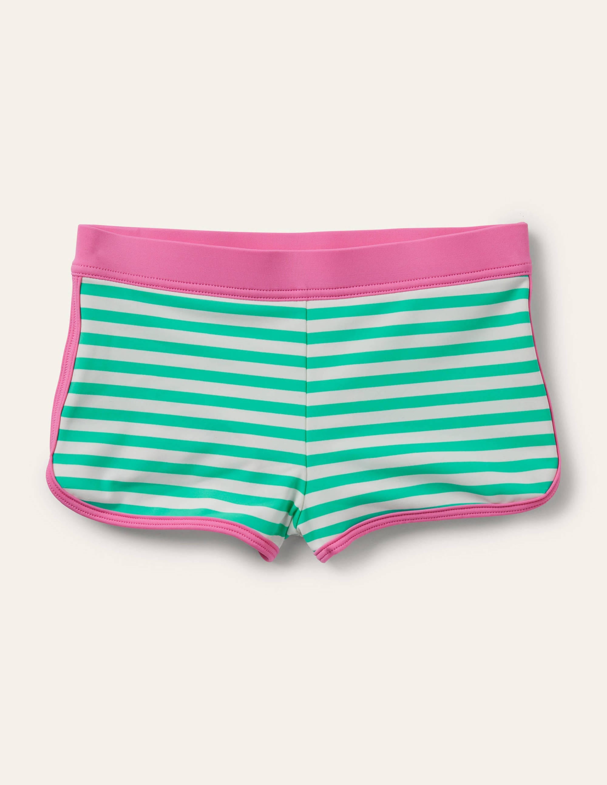 Patterned Swim Shorts-Light Green/ Ivory - Image 1