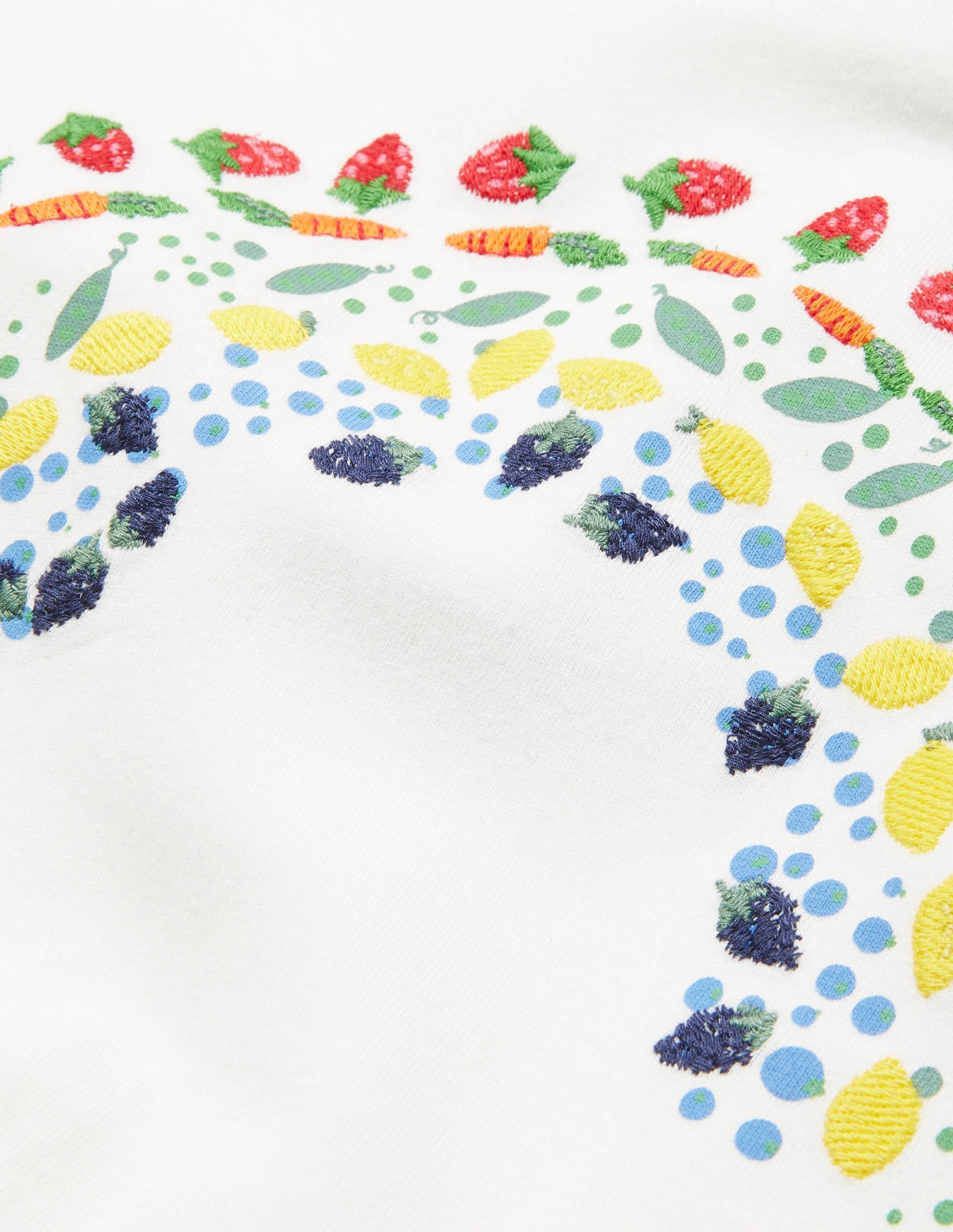 Embroidered Rainbow T-shirt-Ivory Vegetable Rainbow - Image 3
