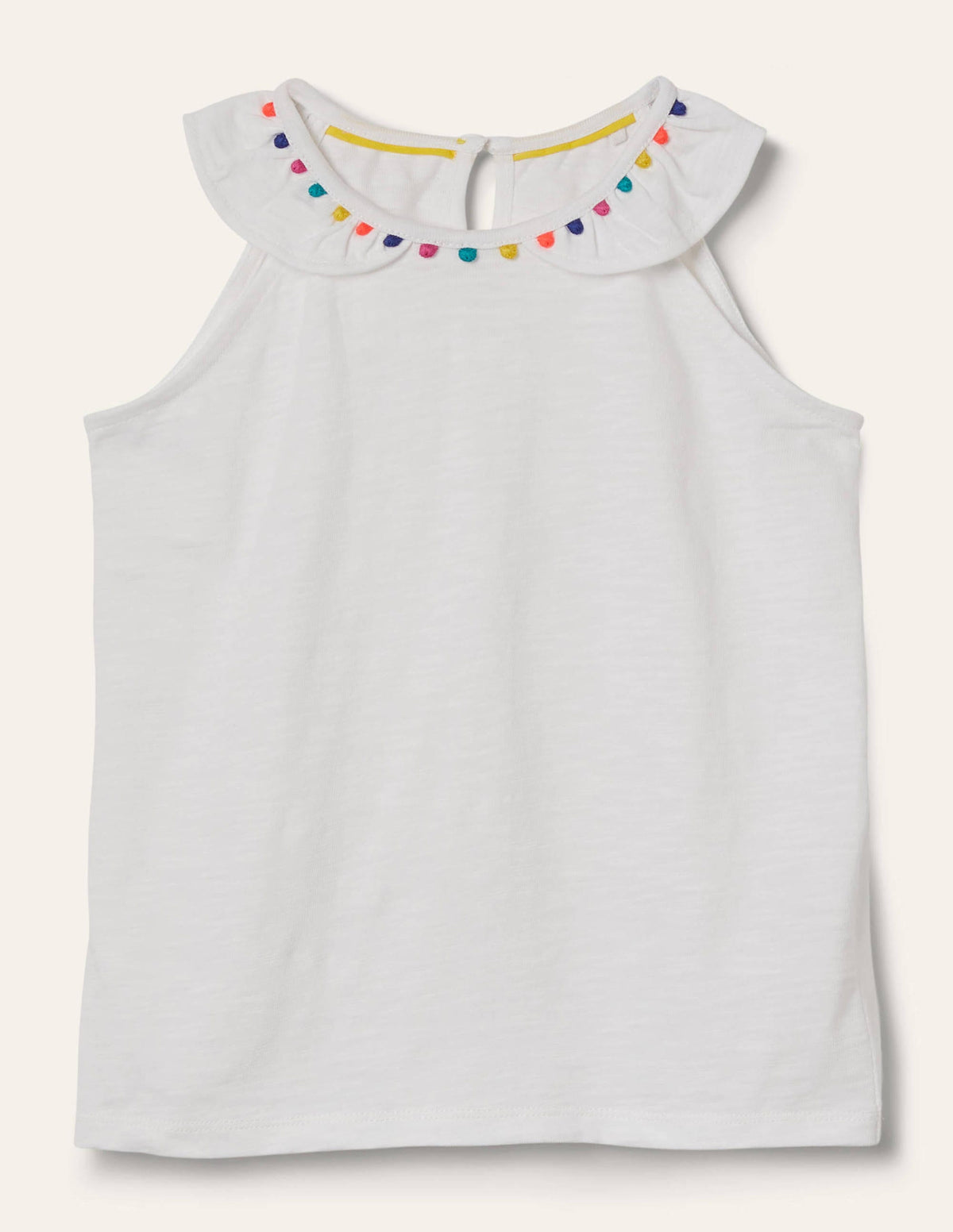 Charlie Pom Jersey Tank-White - Image 1