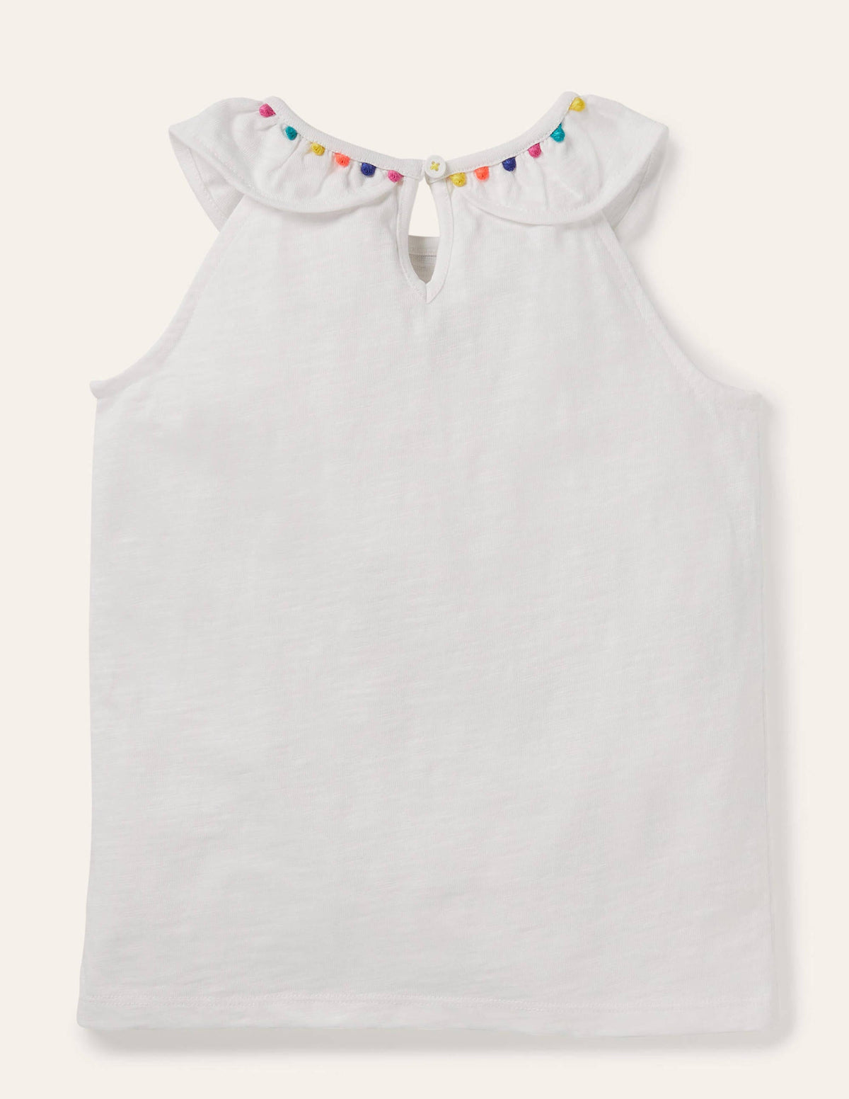 Charlie Pom Jersey Tank-White-2