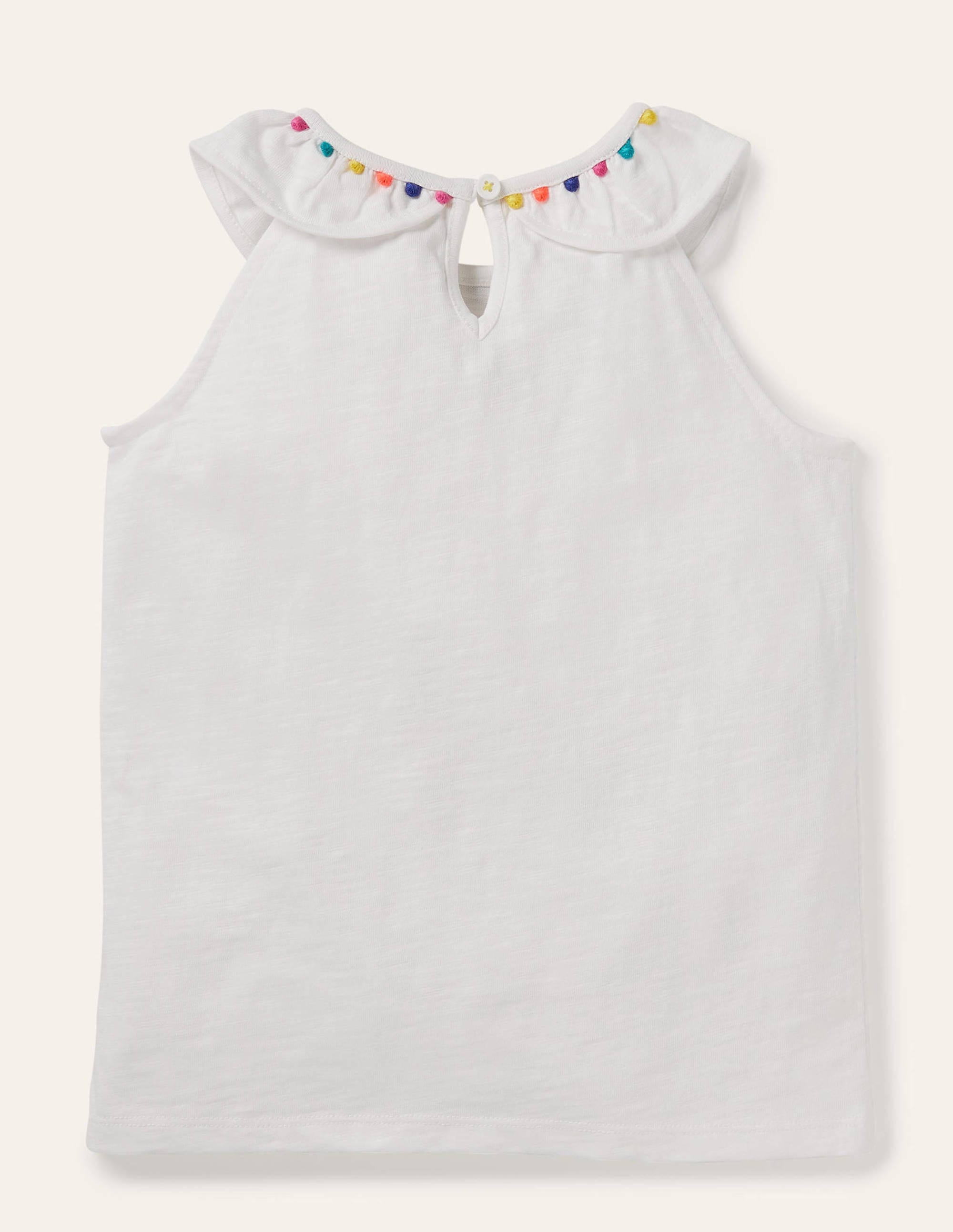 Charlie Pom Jersey Tank-White - Image 2