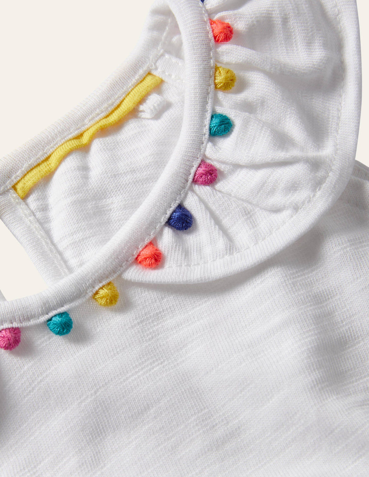 Charlie Pom Jersey Tank-White-3