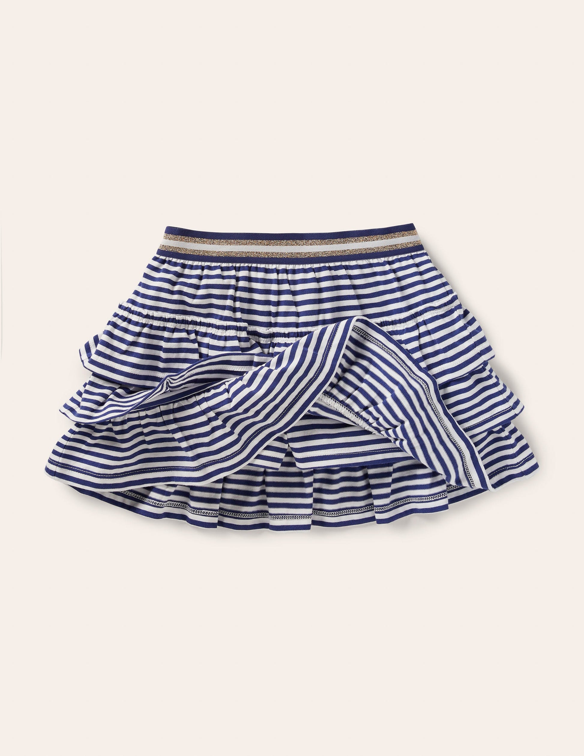 Jersey Ruffle Skort-Starboard Navy/White-4