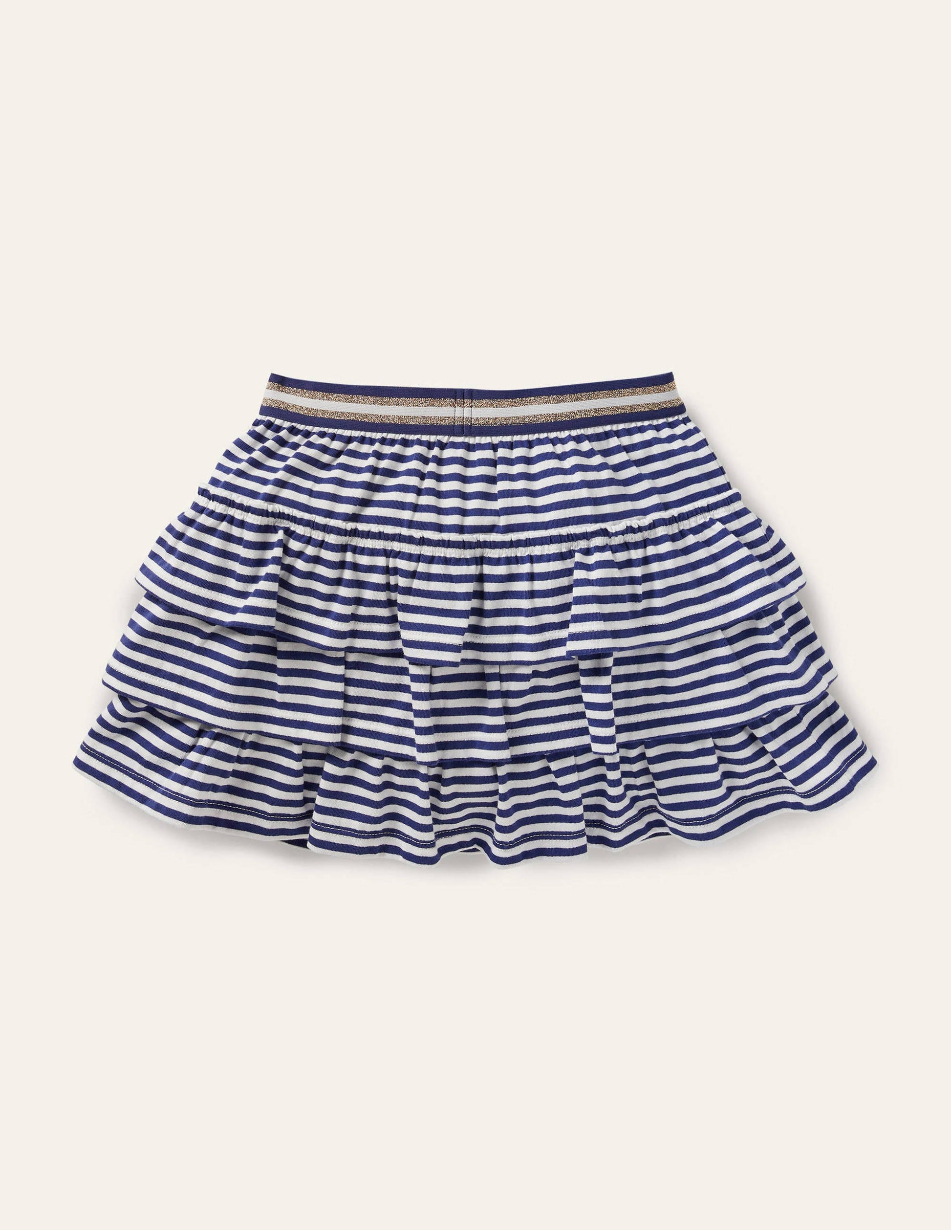 Jersey Ruffle Skort-Indigo Navy/ White-2
