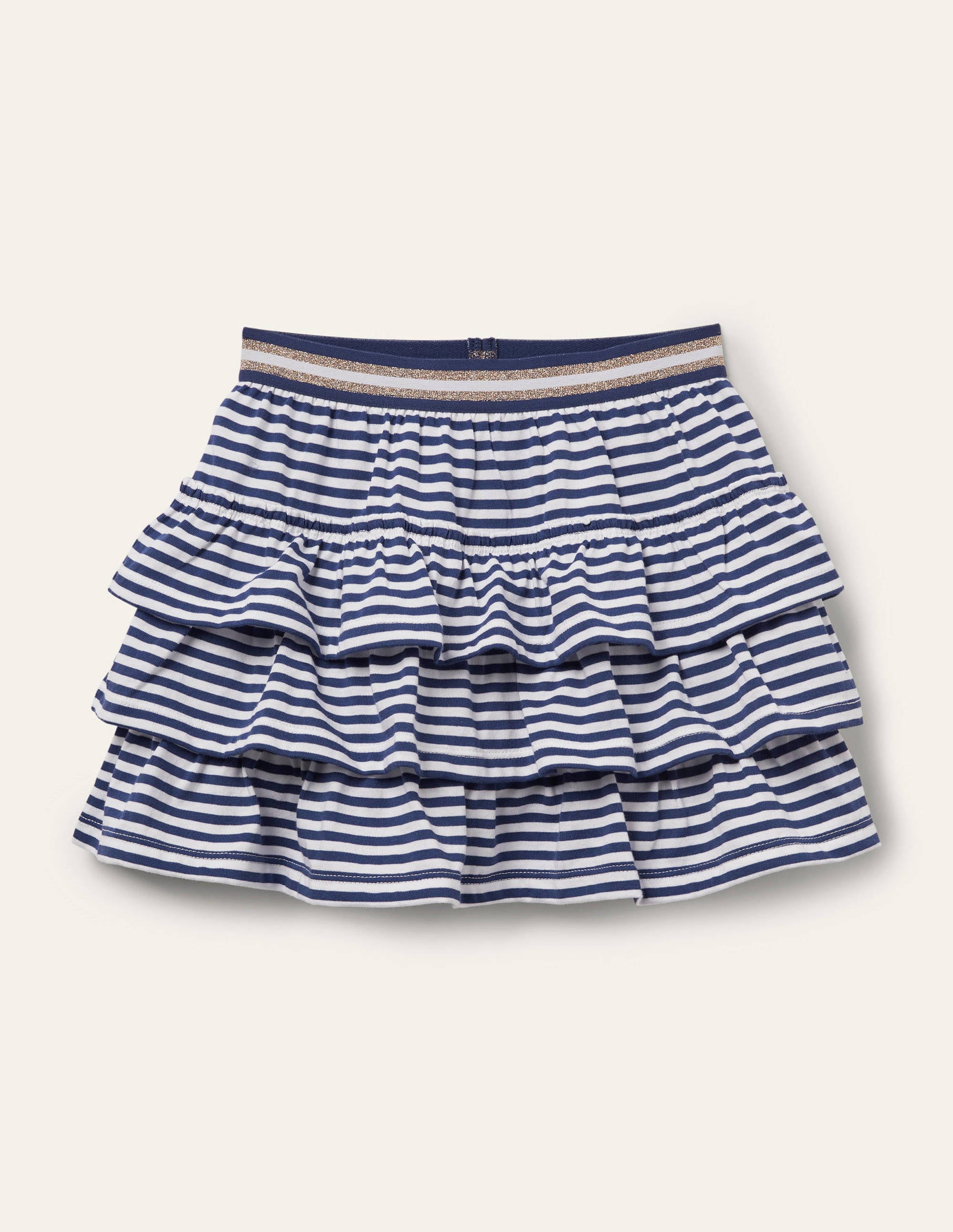 Jersey Ruffle Skort-Indigo Navy/ White - Image 1
