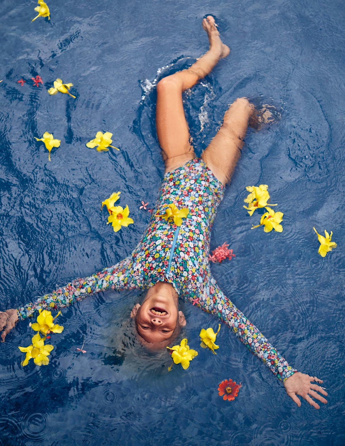 Long-sleeved Swimsuit-Multi Flowerpatch-4