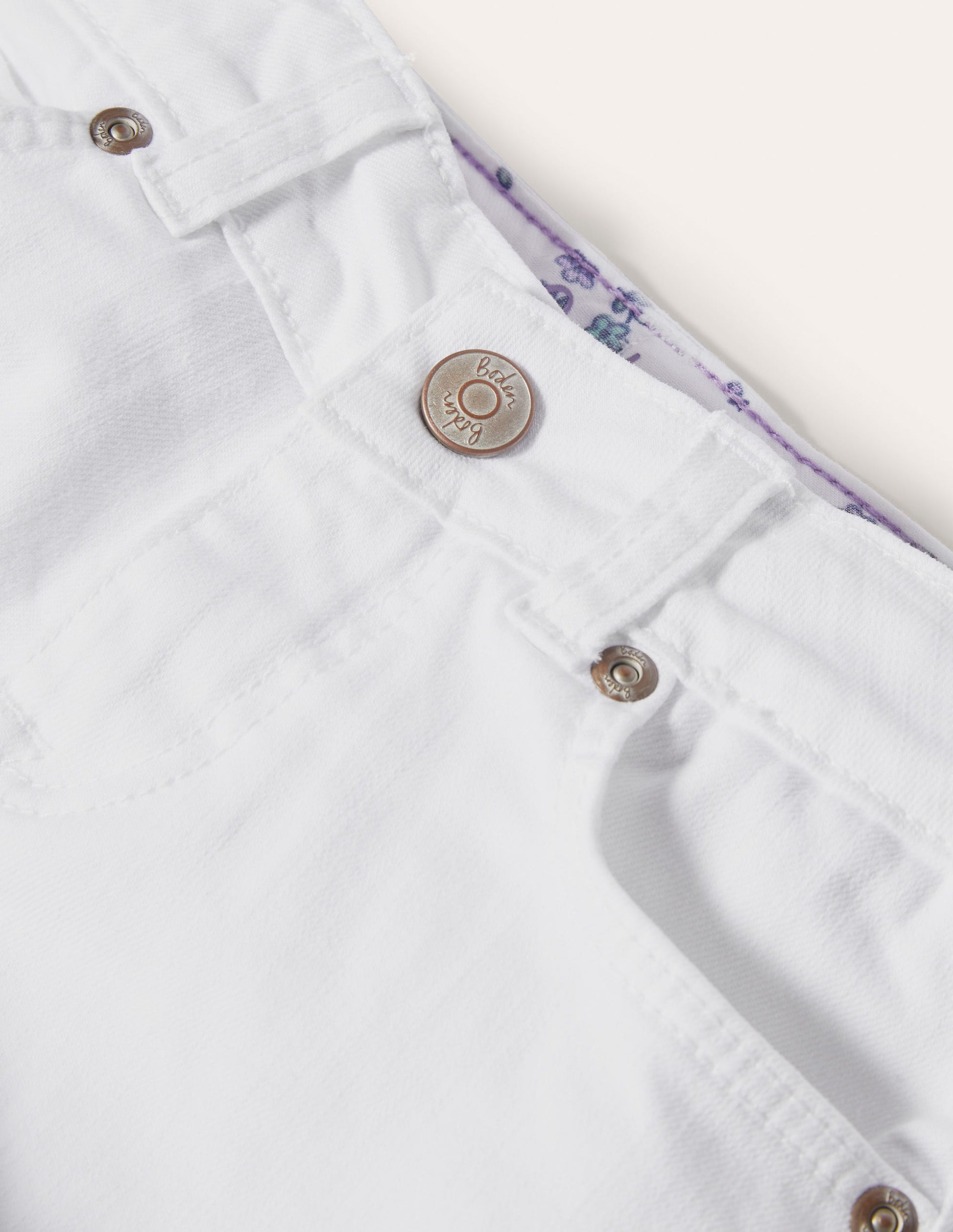 Denim Shorts-White-3