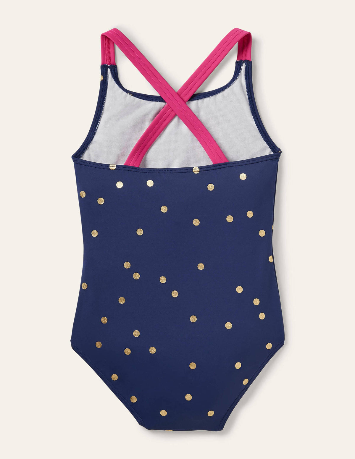 Cross-back Printed Swimsuit-Harmony Blue Gold Spot - Image 2