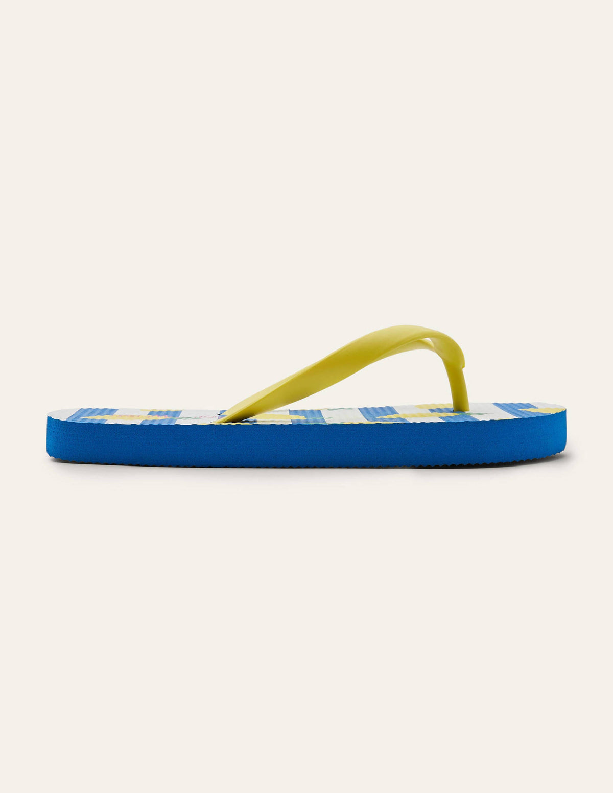 Fun Printed Flip Flops-Ivory/Blue Lemons - Image 2