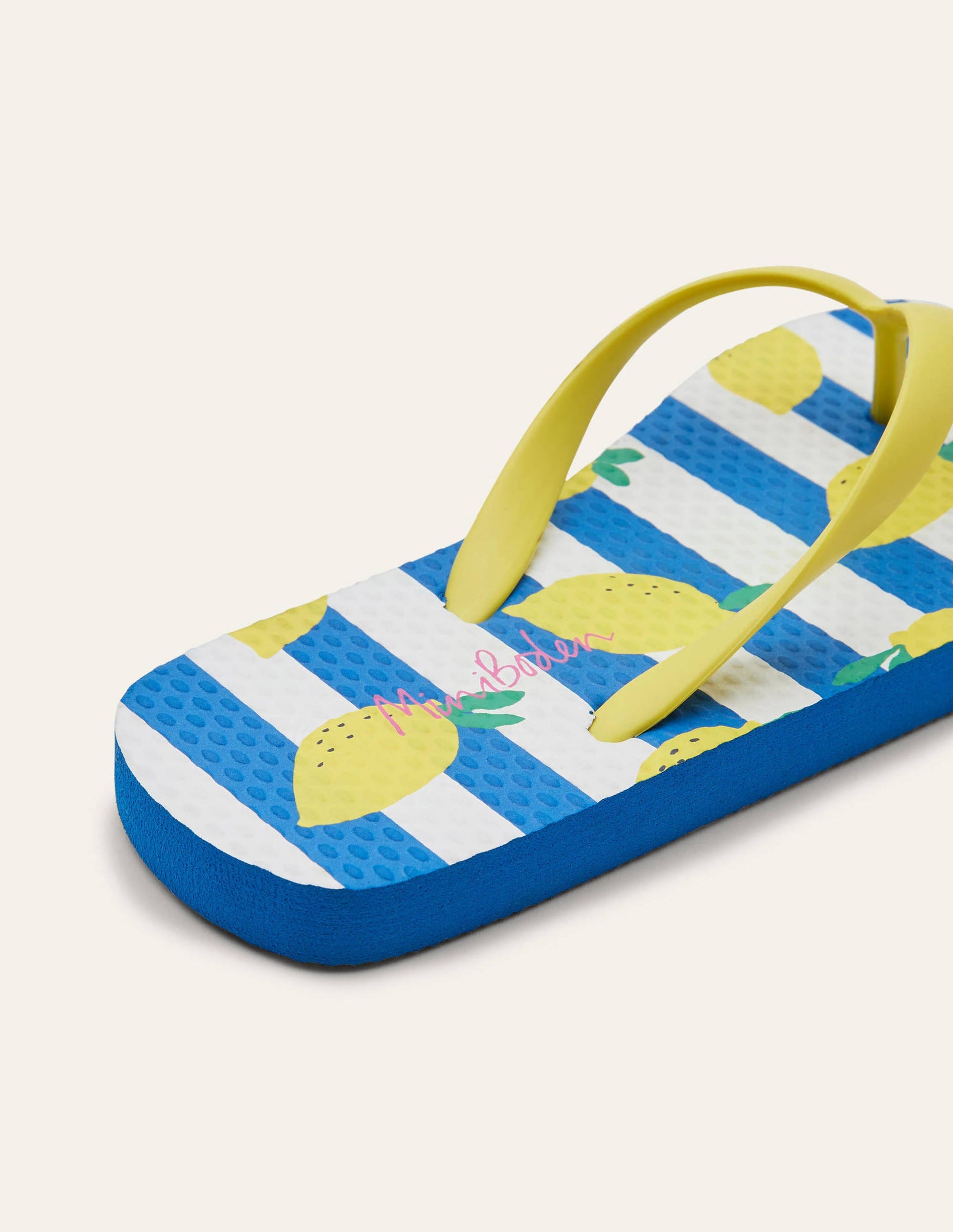 Fun Printed Flip Flops-Ivory/Blue Lemons-3