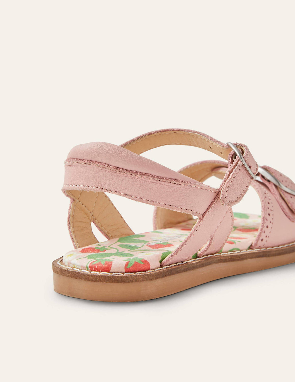 Leather Buckle Sandals-Boto Pink-3