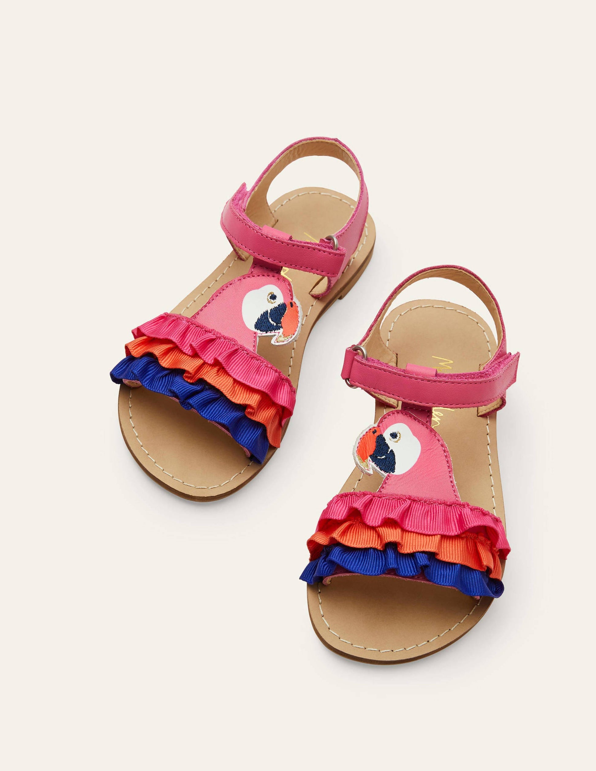 Novelty Leather Sandals-Multi Parrot-1