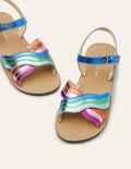 Leather Rainbow Sandals-Multi Metallic