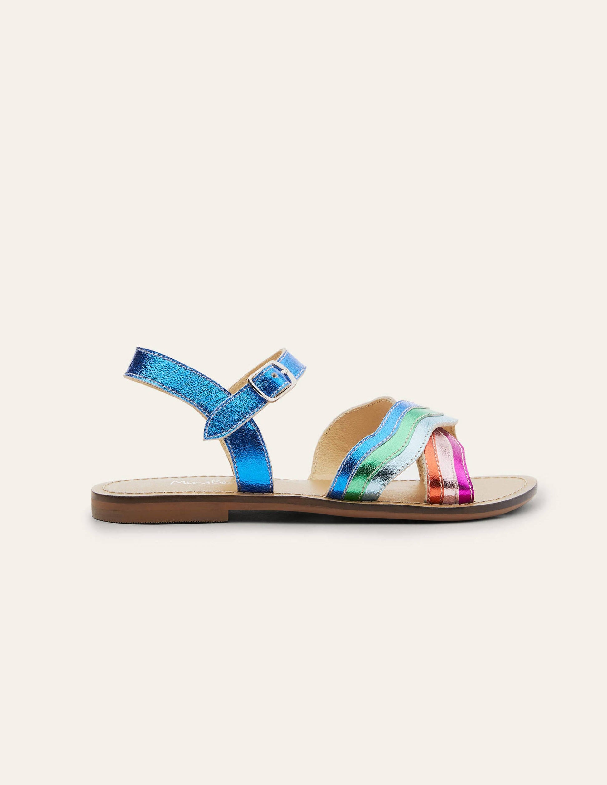 Leather Rainbow Sandals-Multi Metallic-2