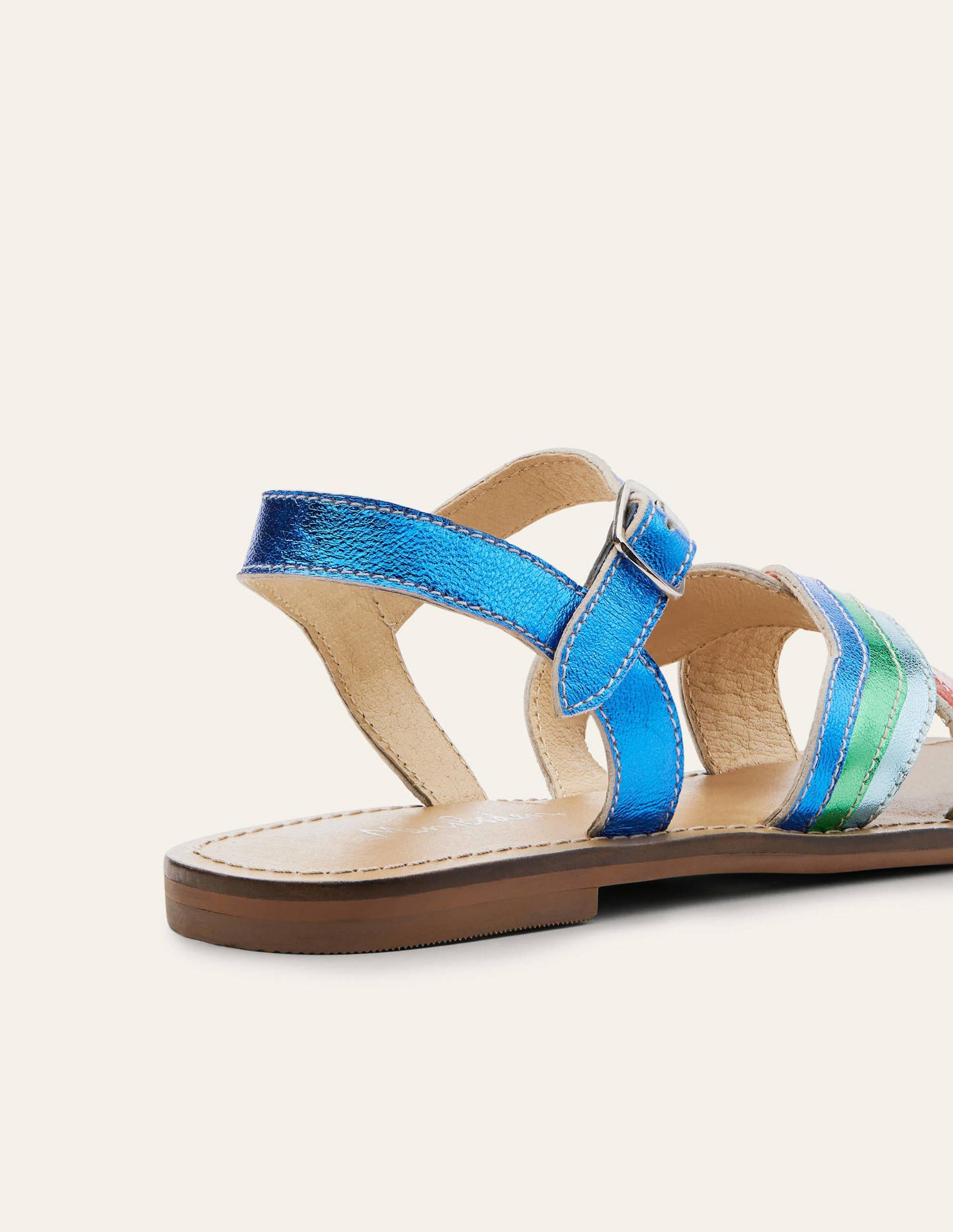 Leather Rainbow Sandals-Multi Metallic-3