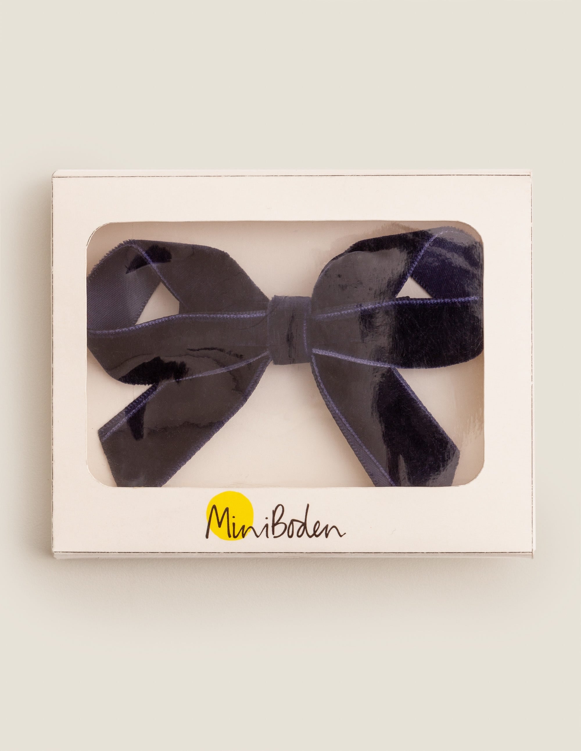 Velvet Bow Hair Clip-College Navy - Image 3