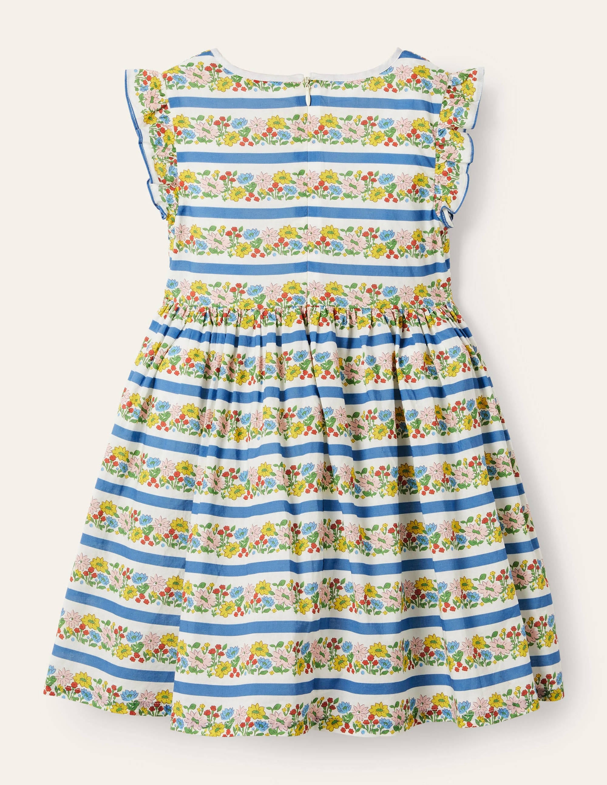 Smocked Woven Dress-Multi Floral Stripe - Image 2