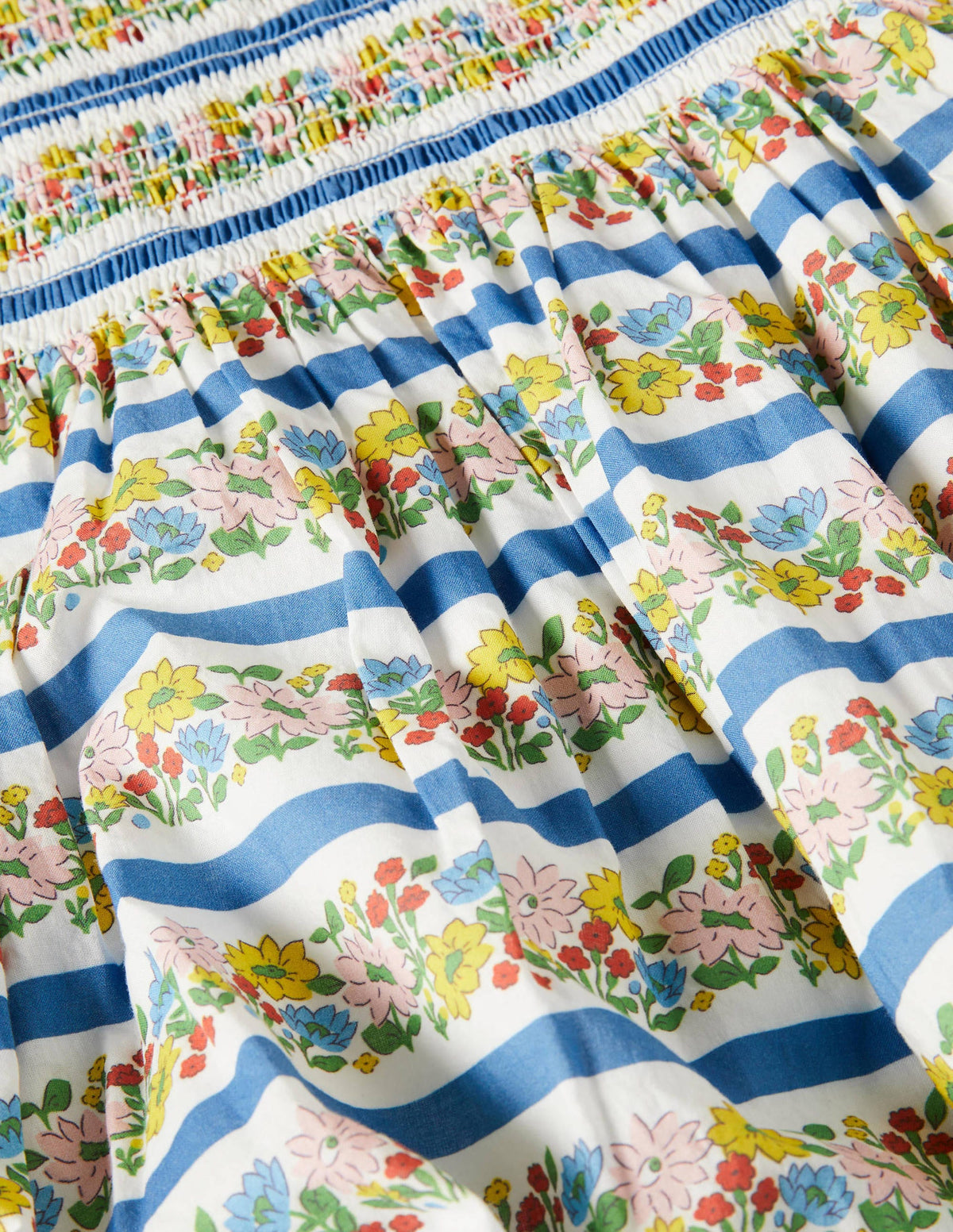 Smocked Woven Dress-Multi Floral Stripe - Image 3