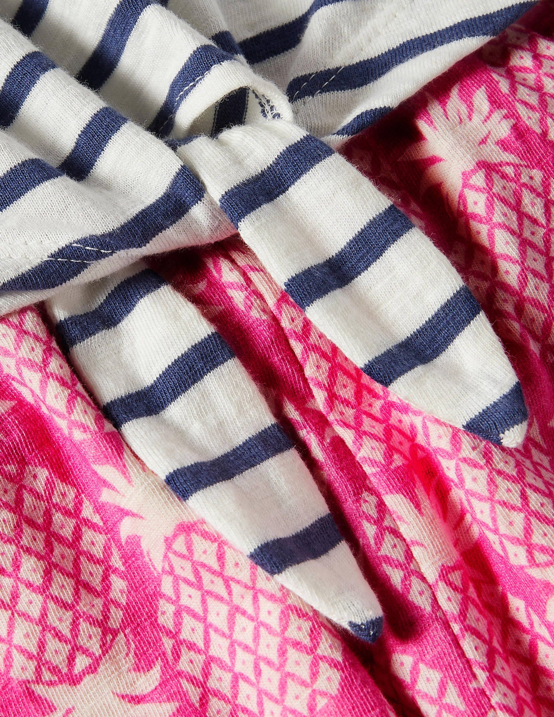 Tie Detail Jersey Jumpsuit-Party Pink Pineapple Geo-3