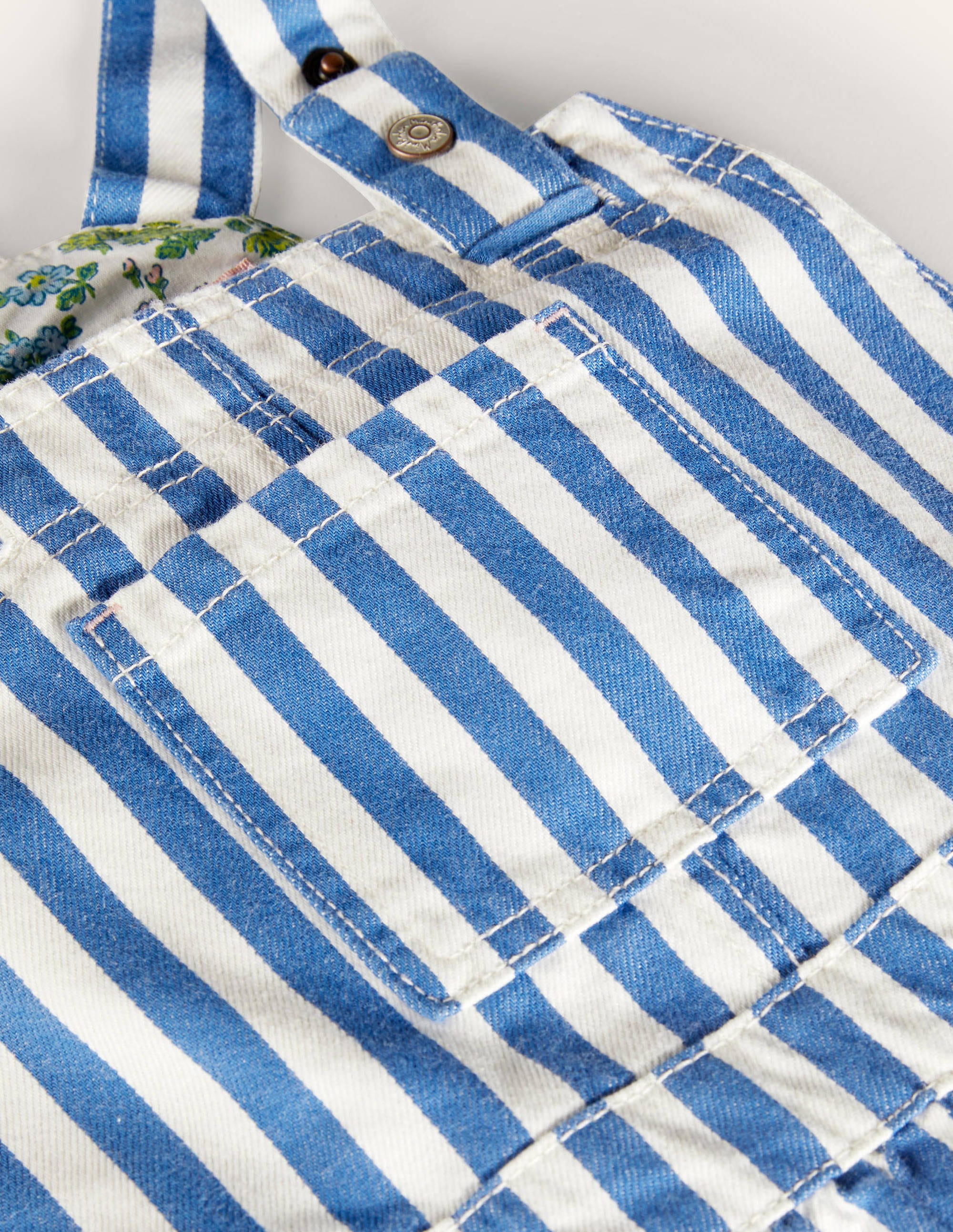 Woven Pinafore Dress-Venice Blue Ticking Stripe - Image 3