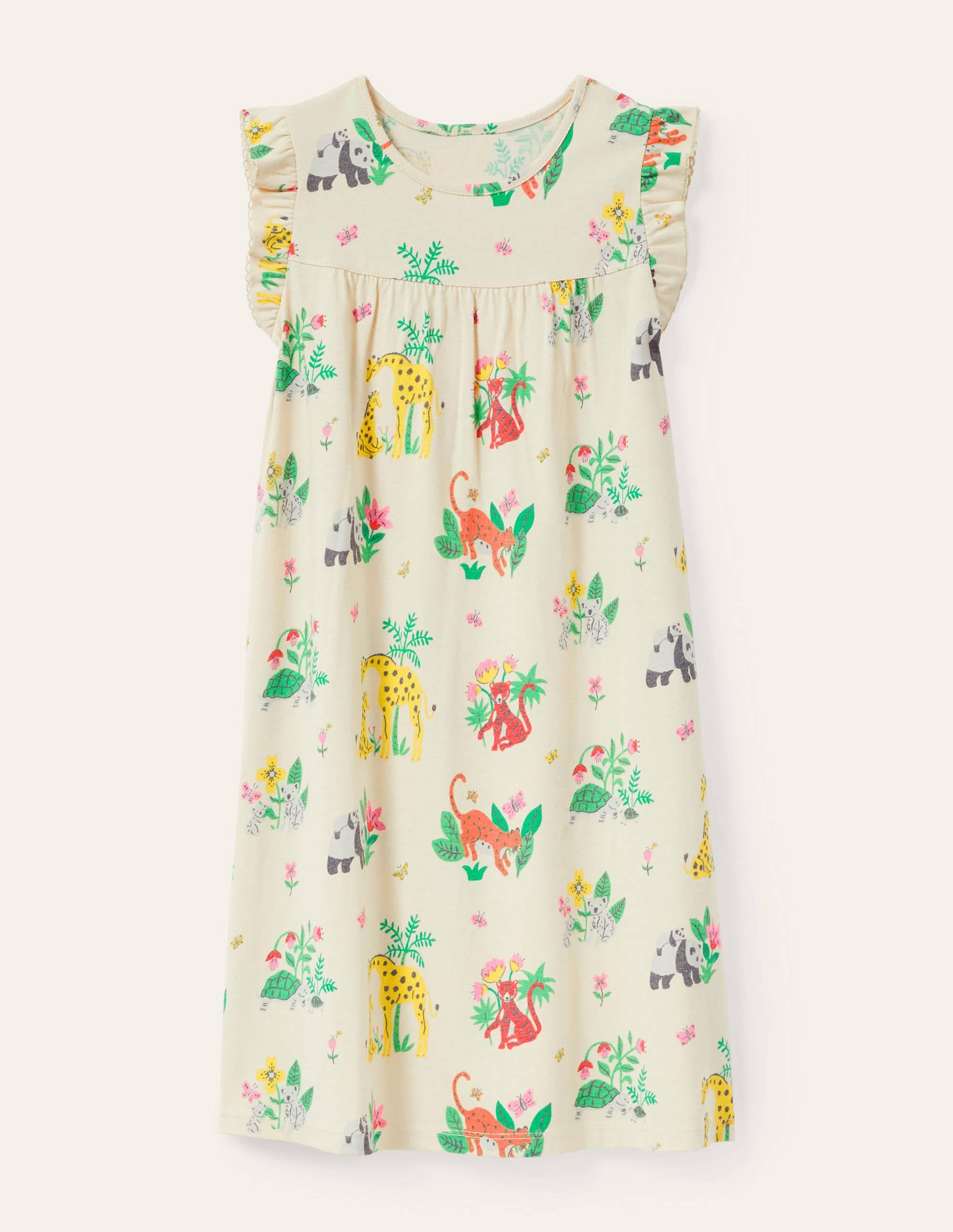 Printed Nightgown-Ivory Little Jungle - Image 1