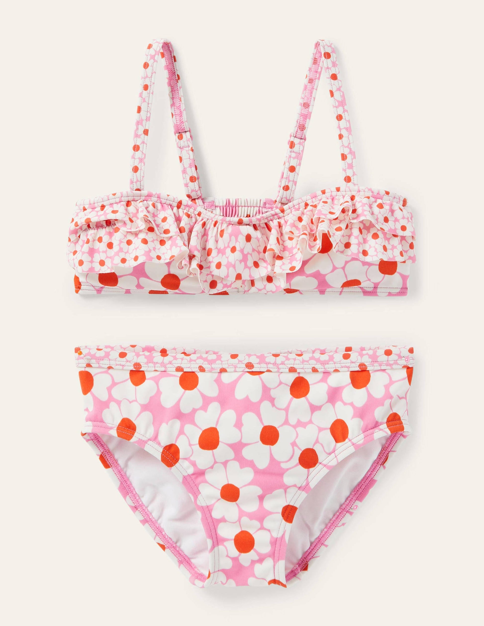 Floral Bikini Set-Plum Blossom Pink Daisybed-1