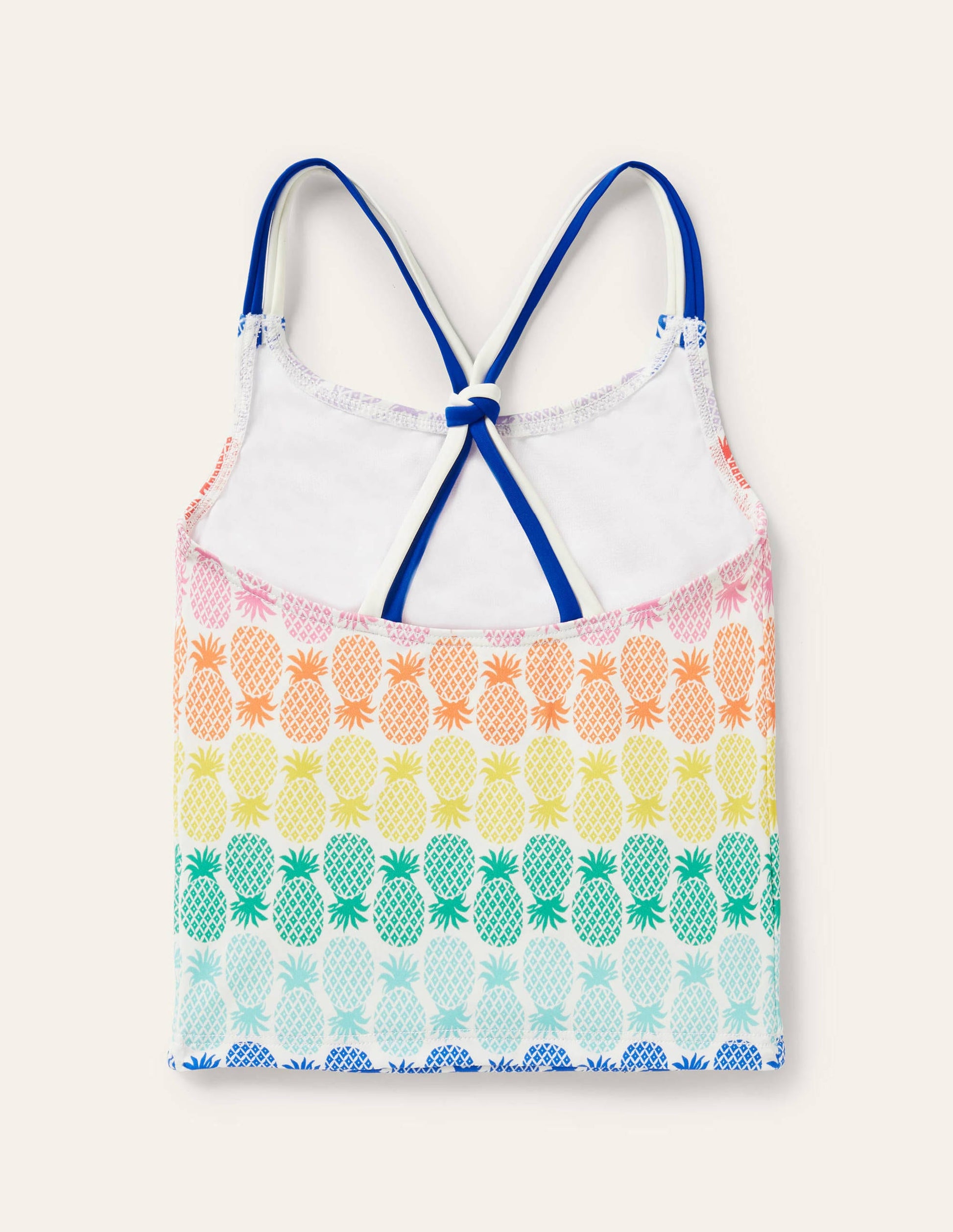 Patterned Tankini Top-Multi Rainbow Pineapple Geo-2