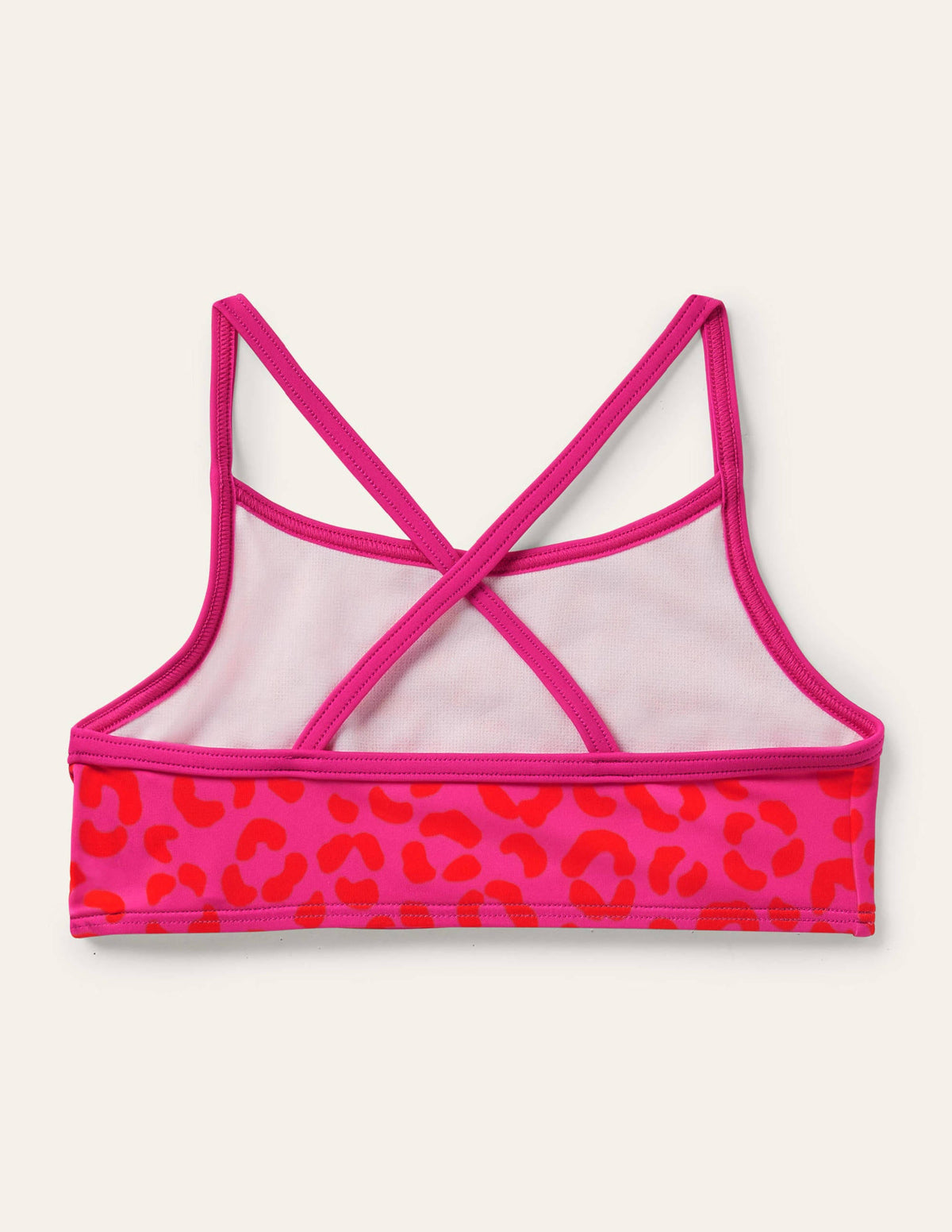 Patterned Bikini Top-Fuchsia Pink Leopard - Image 1