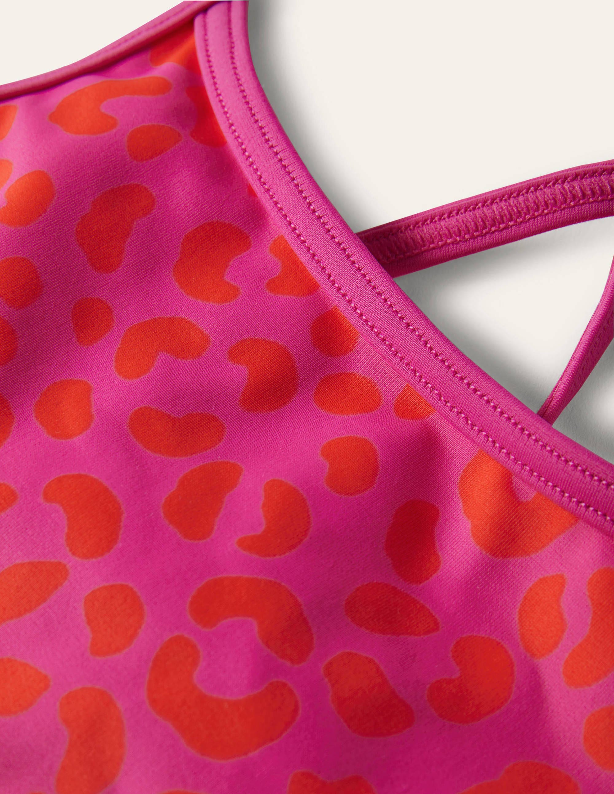 Patterned Bikini Top-Fuchsia Pink Leopard - Image 2