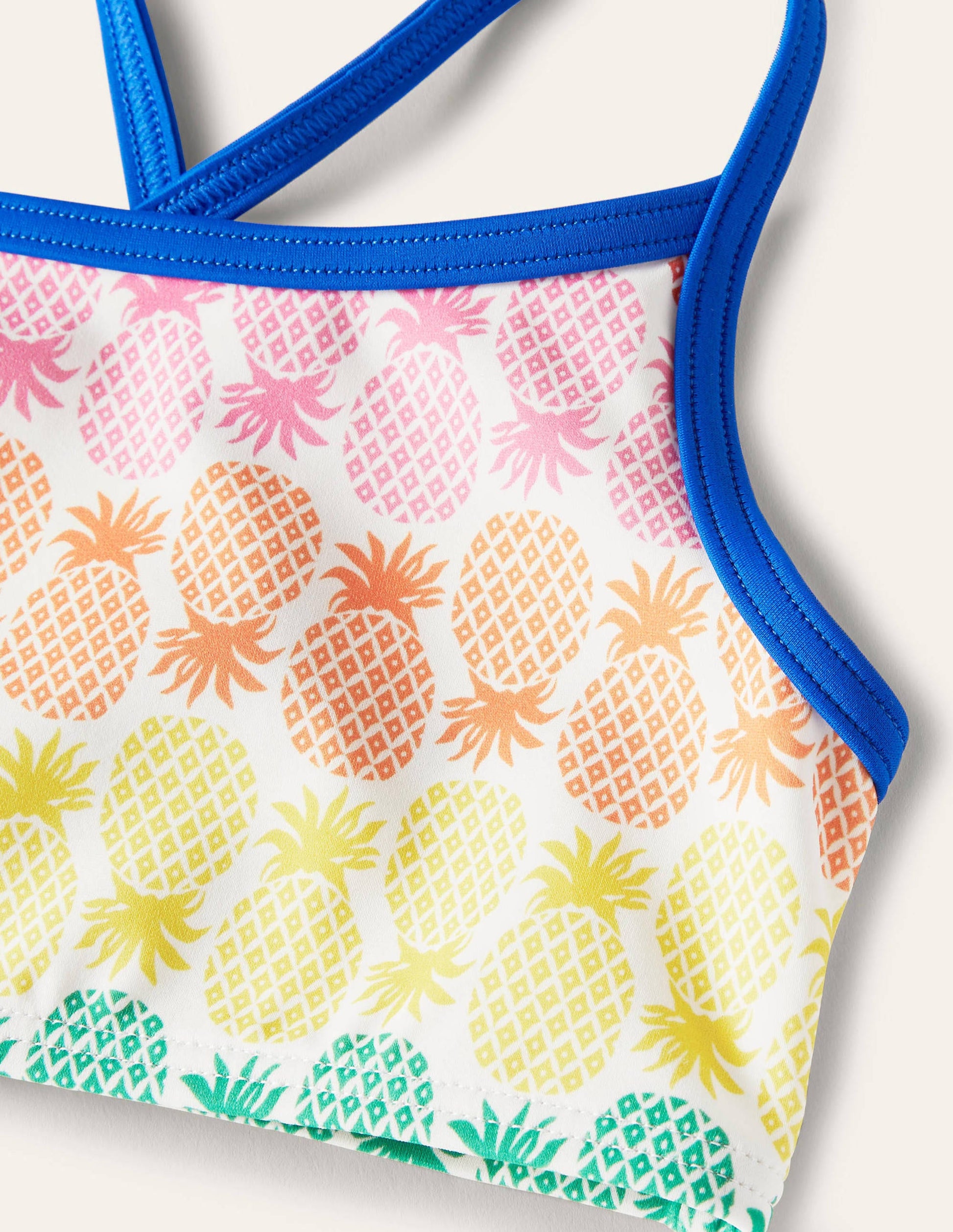 Patterned Bikini Top-Multi Rainbow Pineapple Geo-3