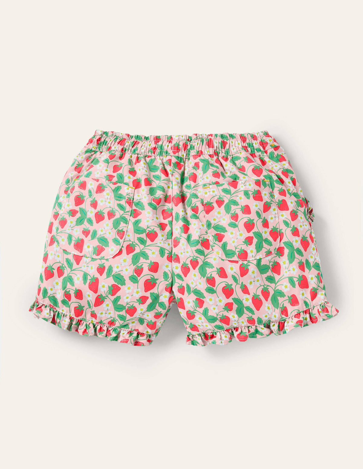 Frill Hem Shorts-Boto Pink Strawberry Ditsy-2
