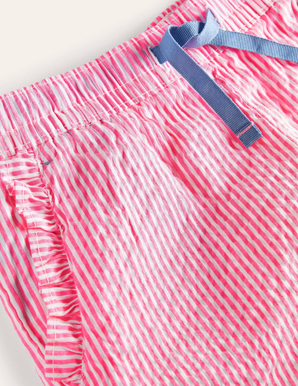 Frill Hem Shorts-Party Pink Ticking - Image 3