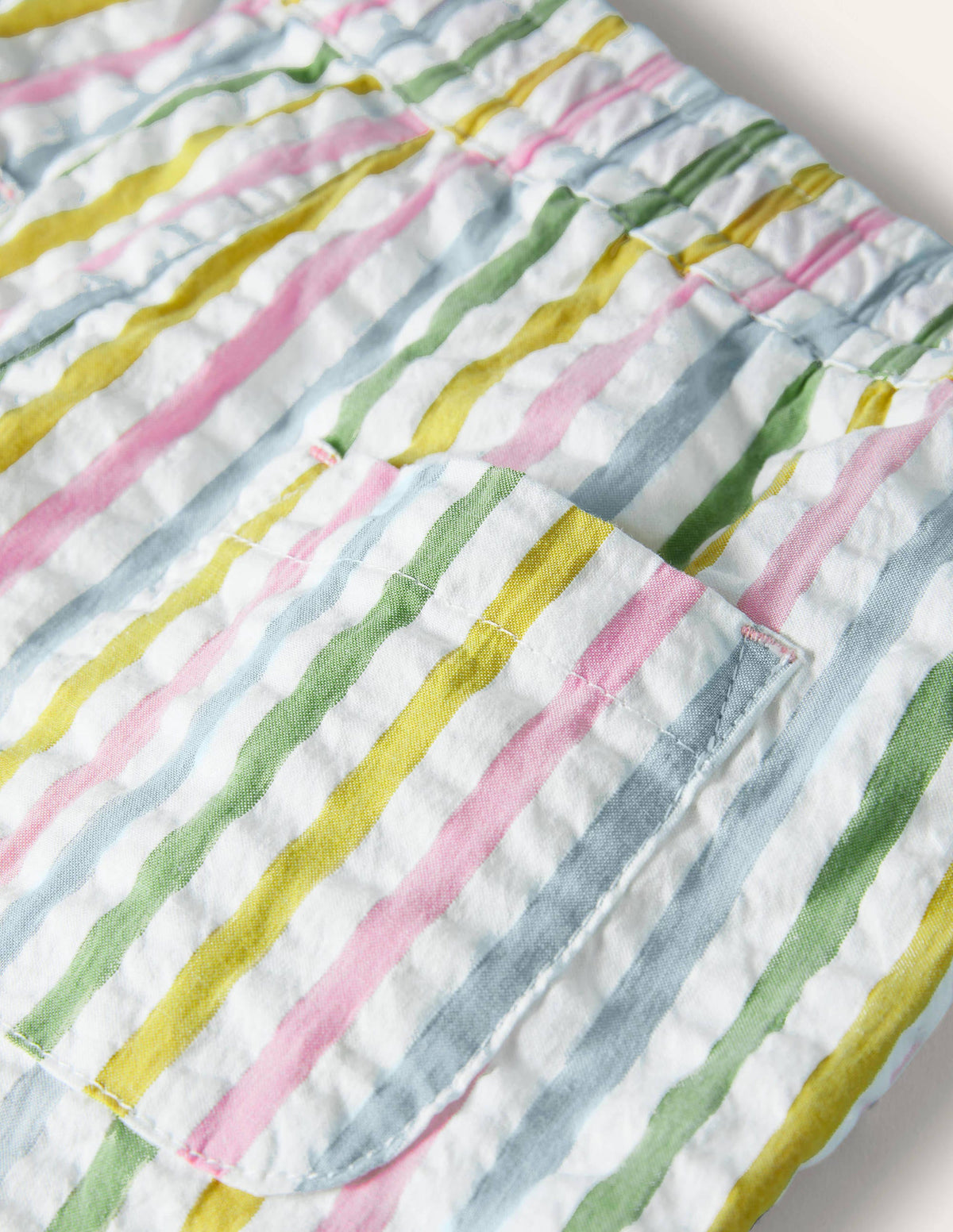 Frill Hem Shorts-Multi Ticking Stripe - Image 3