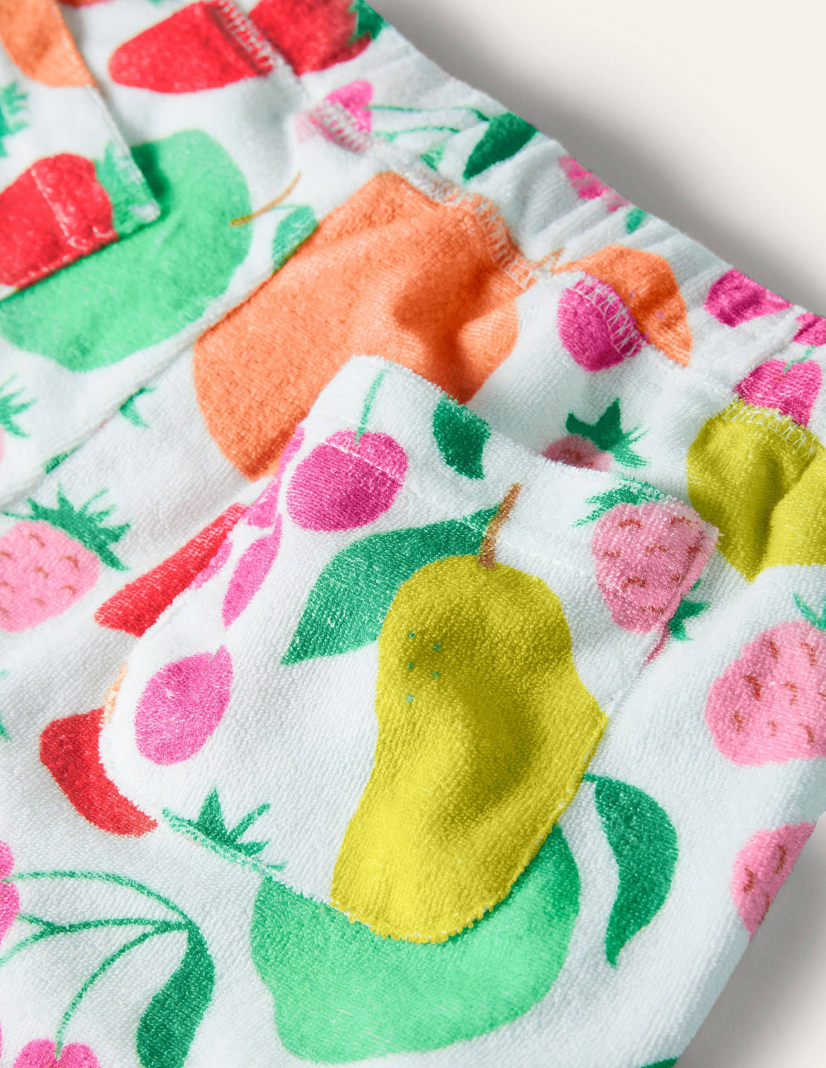 Towelling Shorts-Ivory Tutti Frutti-3